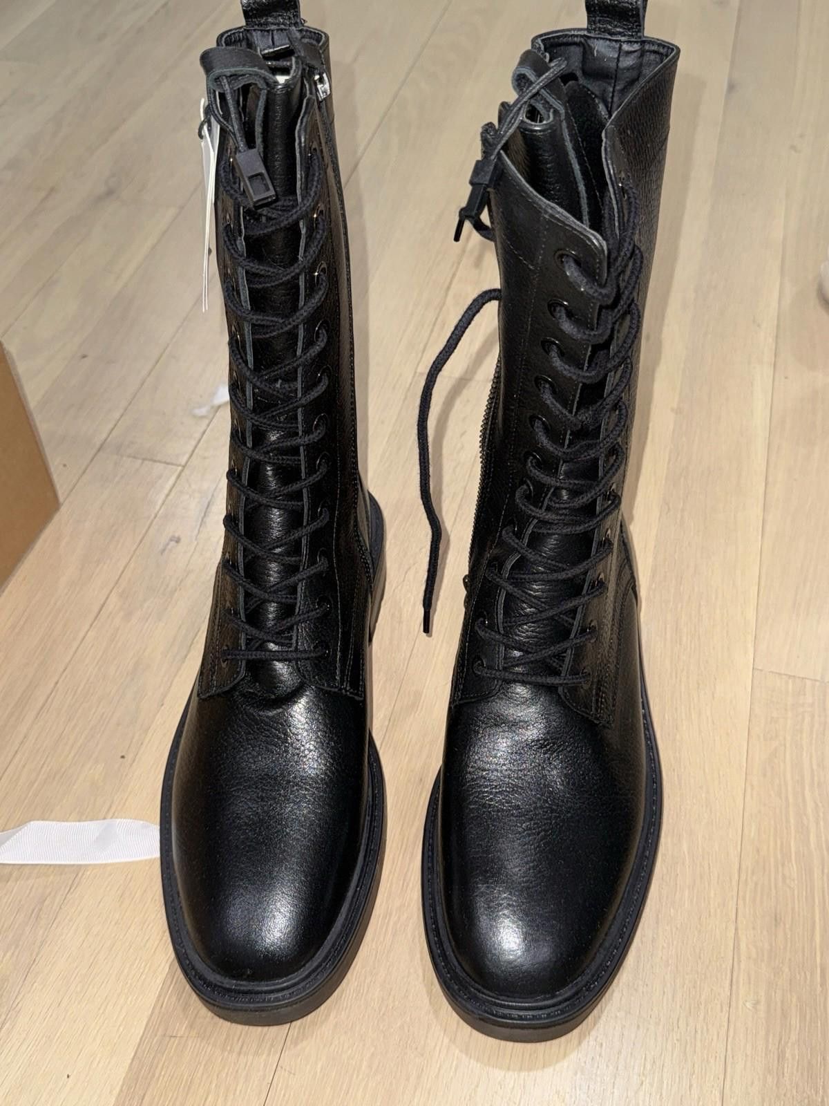 Zara NWT Zara Black Combat boots sz9 Retail 130$ priced to sell Size US 9 / IT 39 - 1 Thumbnail