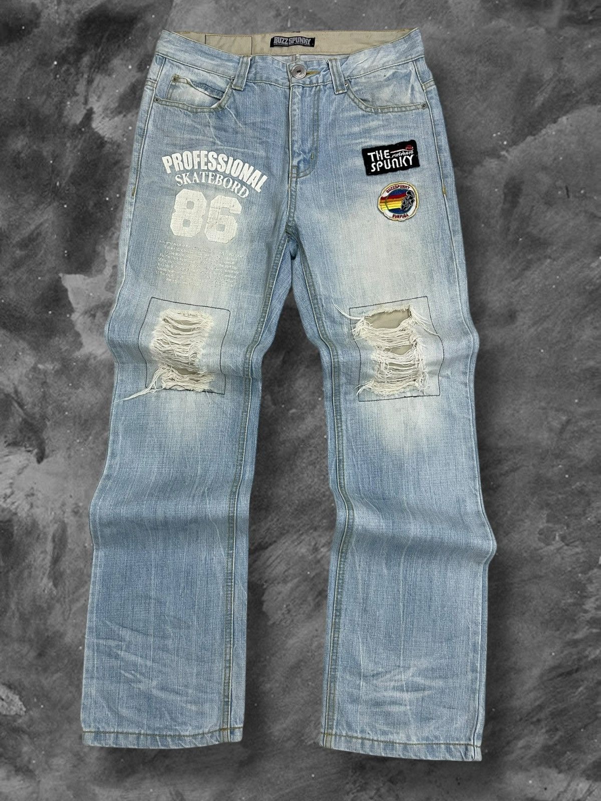 Hysteric Glamour Vintage 1999s Rare Style Designer Buzzspunky Artwork Denim Size US 30 / EU 46 - 1 Thumbnail