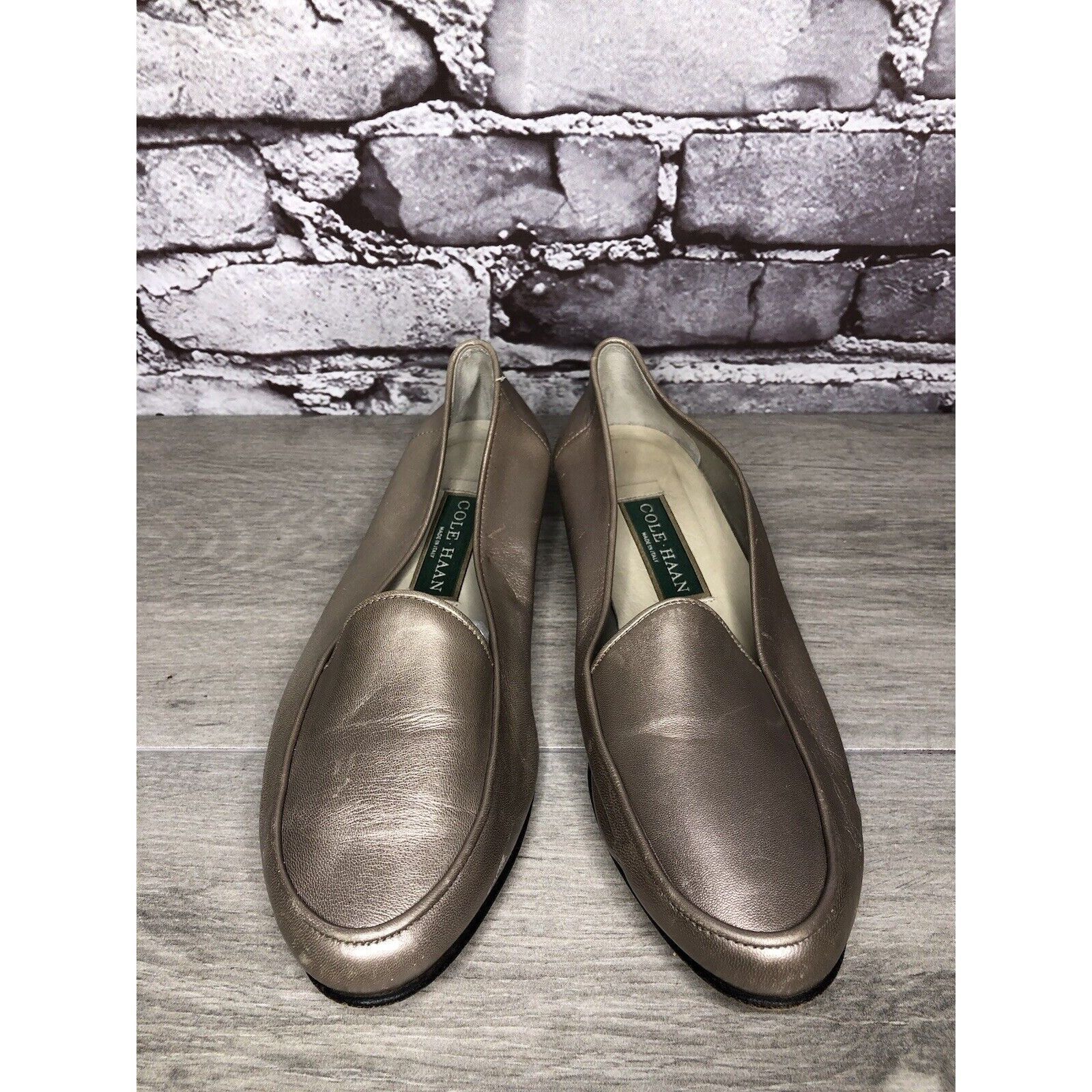 Cole Haan Cole Haan Pewter Silver Leather Slip On Loafer Flats Women S Size US 7.5 / IT 37.5 - 16 Thumbnail