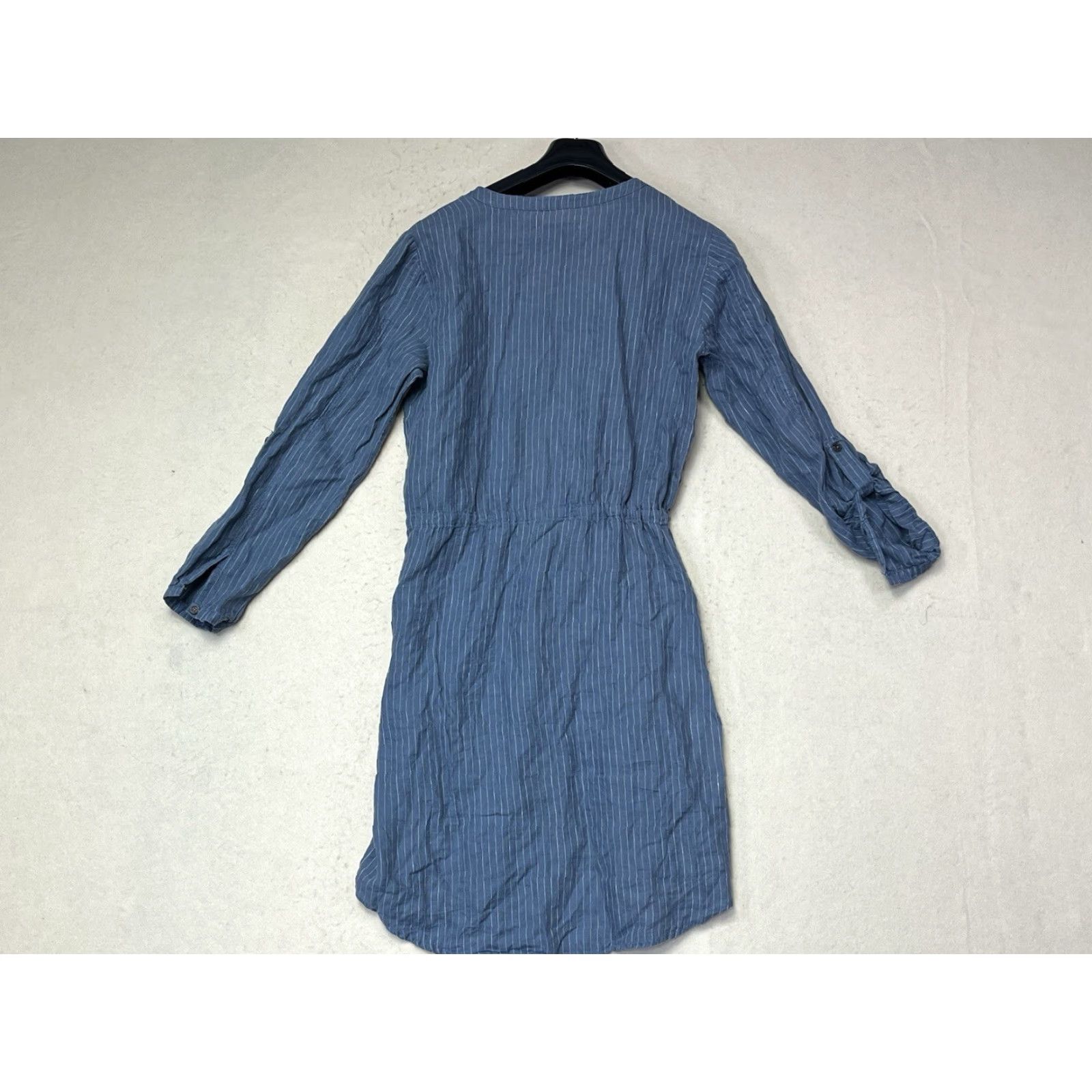 Michael Stars Michael Stars Women Dress Linen Long Sleeve Button Front A-Line Knee Length Blue M Size M / US 6-8 / IT 42-44 - 2 Thumbnail