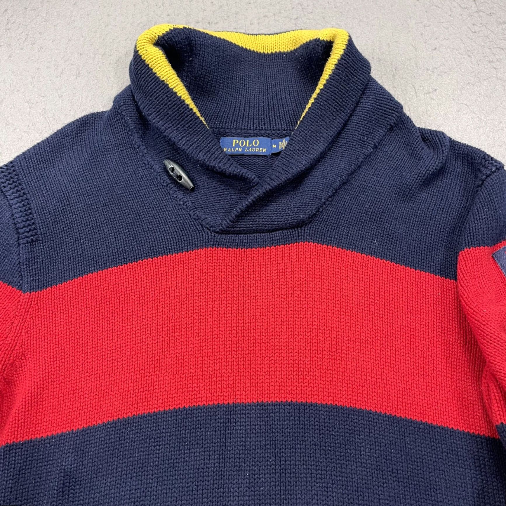 Polo Ralph Lauren Polo Ralph Lauren Sweater Mens Medium Shawl Striped Yacht Challenge 12M Cotton Size US M / EU 48-50 / 2 - 2 Thumbnail