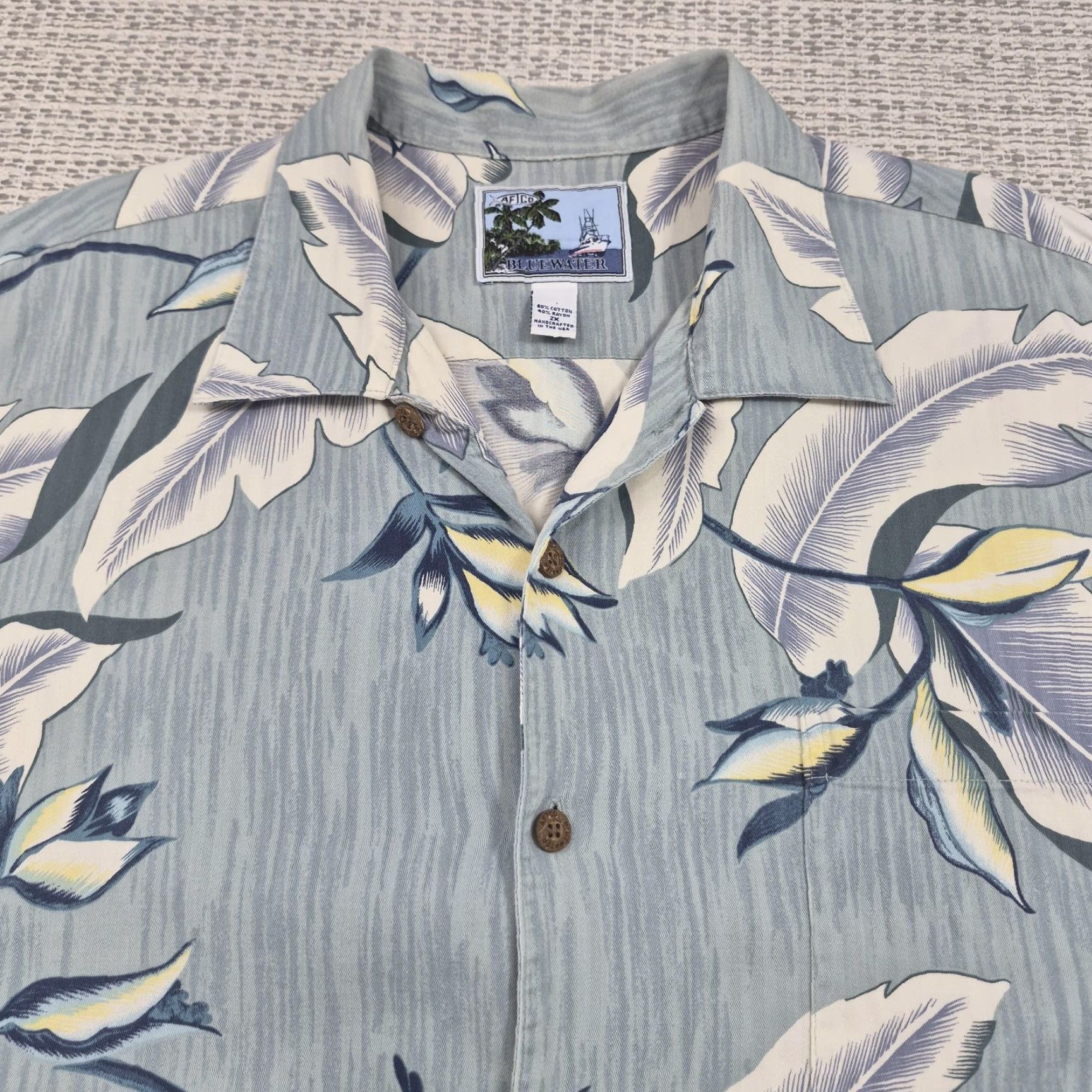 Vintage VTG AFTCO Bluewater Hawaiin Shirt Mens 2XL Button Up Aloha Floral Camp Casual Size US XXL / EU 58 / 5 - 4 Thumbnail