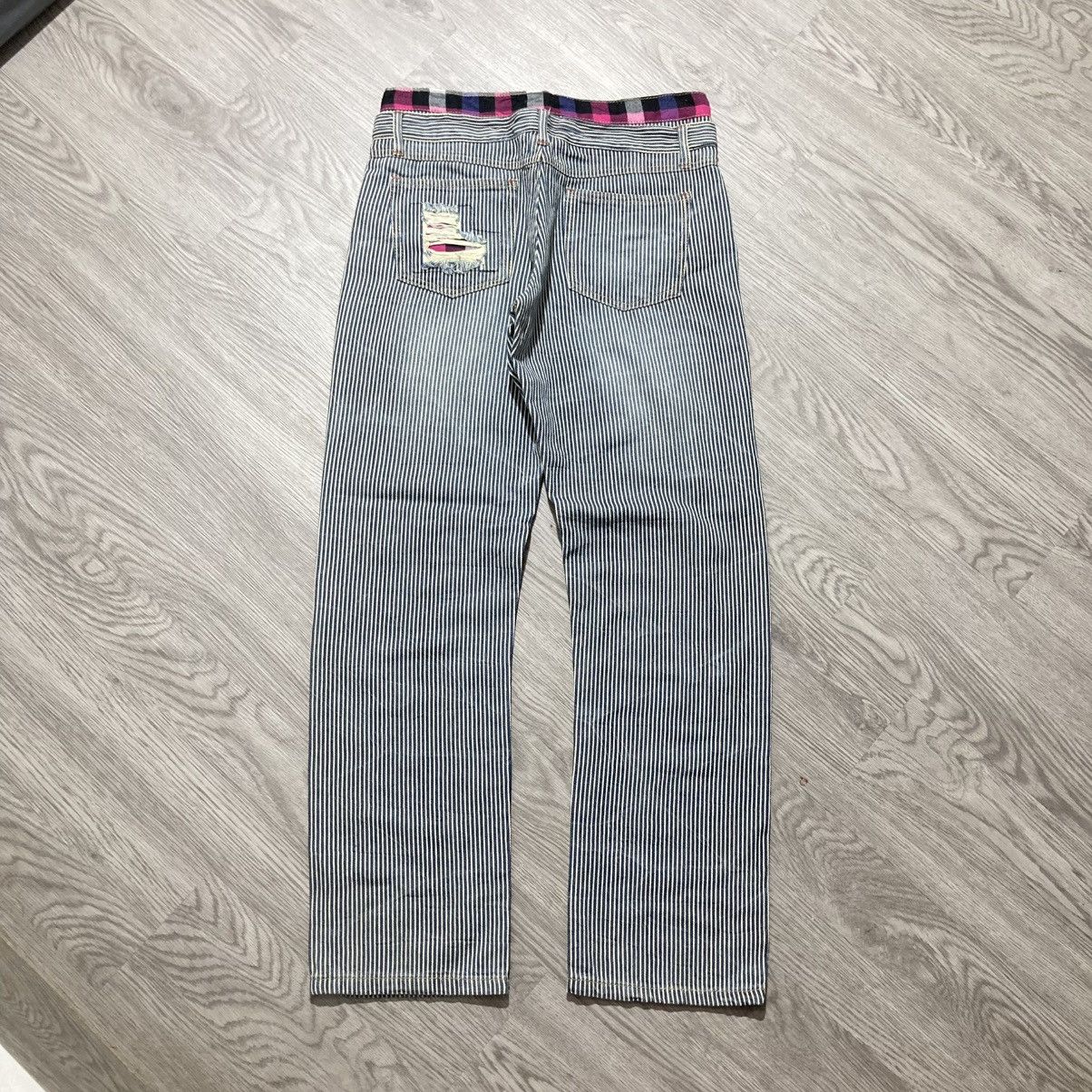 Japanese Brand 2000s Japanese Brand Double Waist Ripped Striped Pants Size US 29 - 11 Thumbnail