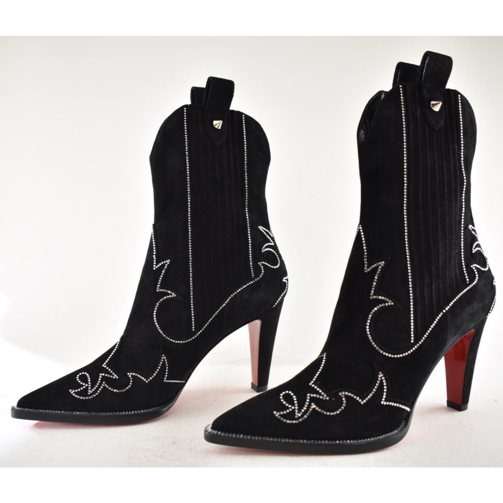 Christian Louboutin Christian Louboutin Santigag Strass Black Suede Boot 39.5 Size US 9.5 / IT 39.5 - 18 Thumbnail
