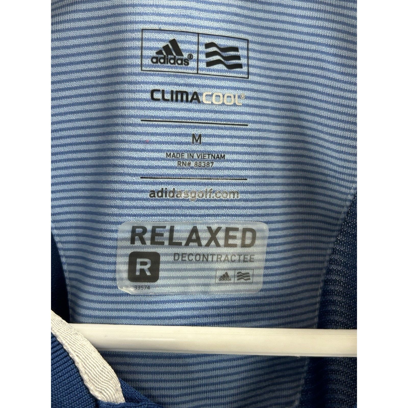 Adidas ADIDAS Men Blue Climalite Textured Regular-Fit Short Sleeve Size US M / EU 48-50 / 2 - 5 Thumbnail
