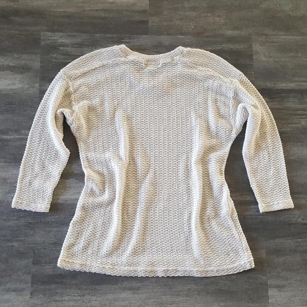Forever 21 Cream Waffle F21 Sweater 3/4 Sleeve Size XL / US 12-14 / IT 48-50 - 2 Thumbnail