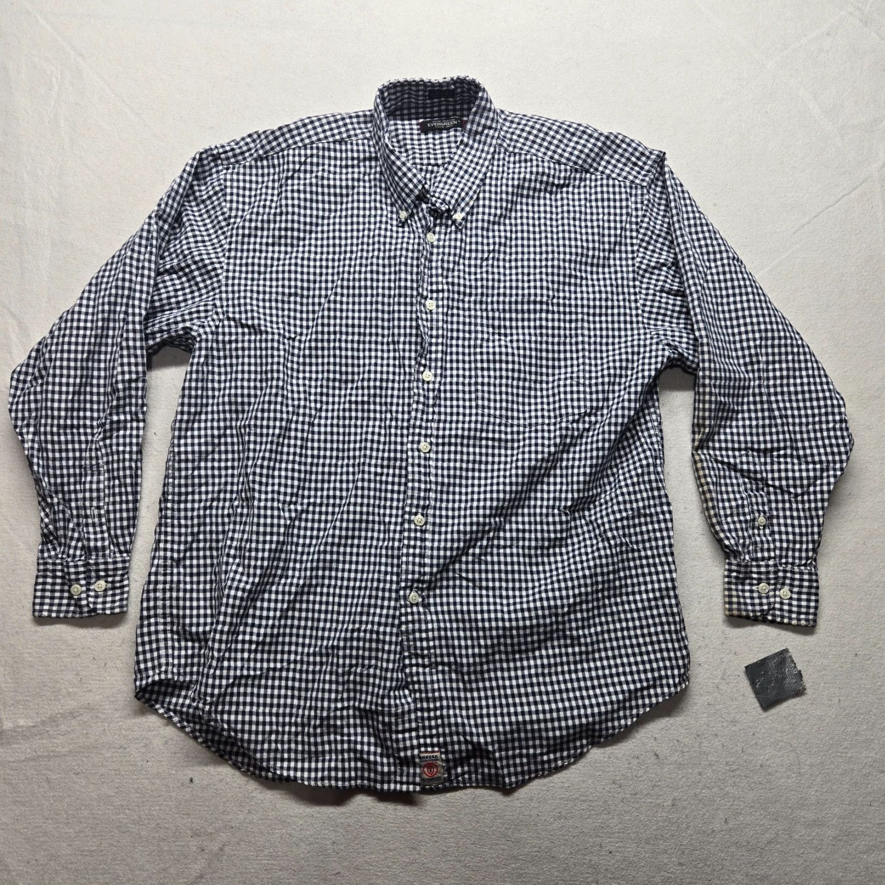 Evergreen Evergreen Shirt Button-Up Long Sleeve Black 100% Cotton Men L Casual Vintage No N/A Size US L / EU 52-54 / 3 - 2 Thumbnail