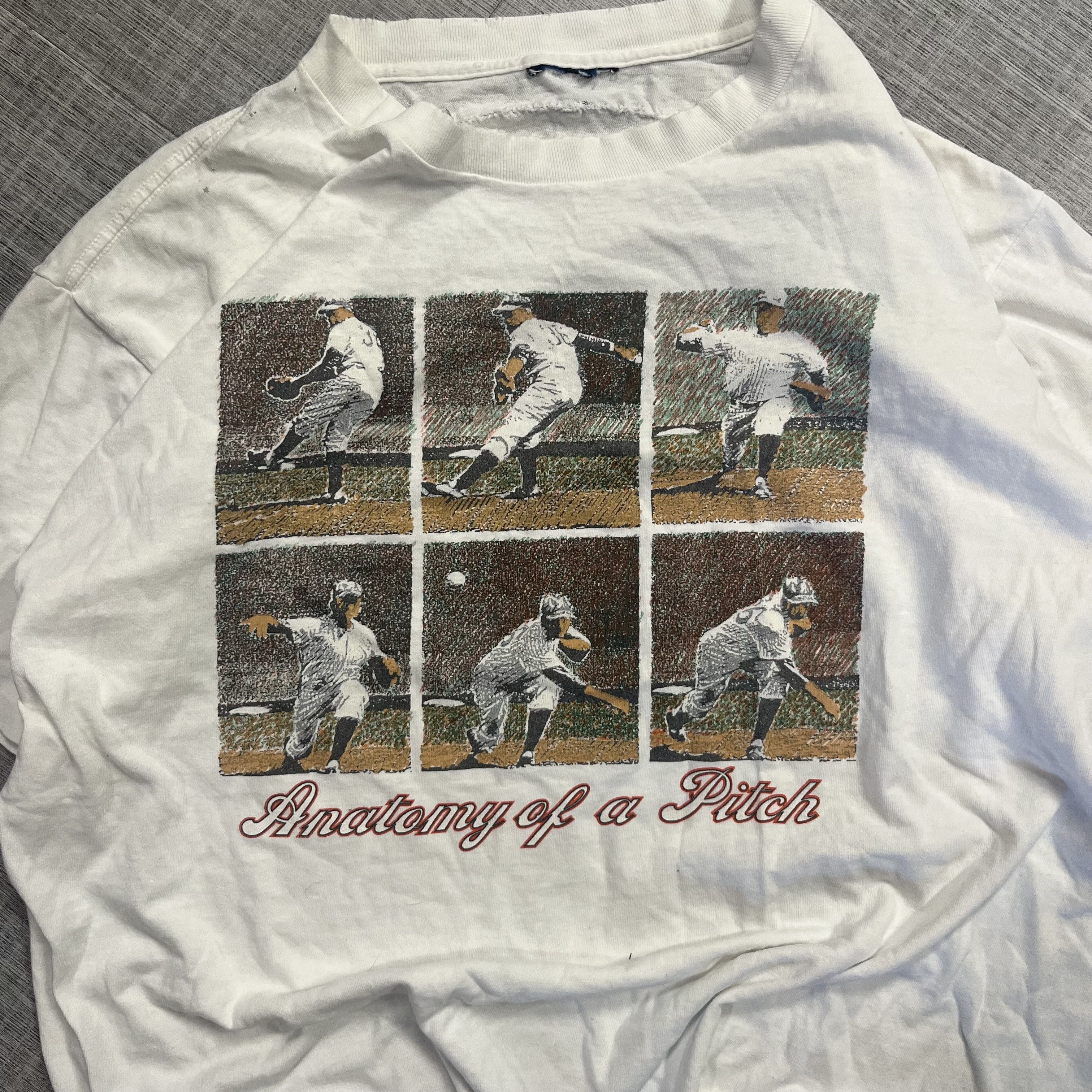 Majestic × Starter VTG 90s Antonomy of a Pitch Baseball Tee Size US XL / EU 56 / 4 - 2 Thumbnail