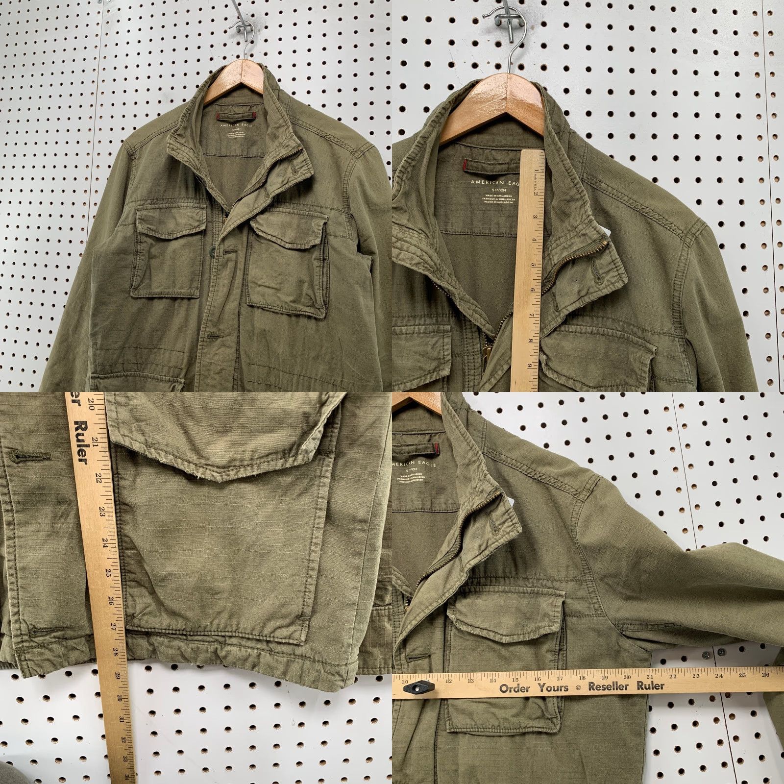American Eagle Outfitters American Eagle Jacket Mens Small Green Army Field Coat Rip Stop Military Size US S / EU 44-46 / 1 - 8 Thumbnail