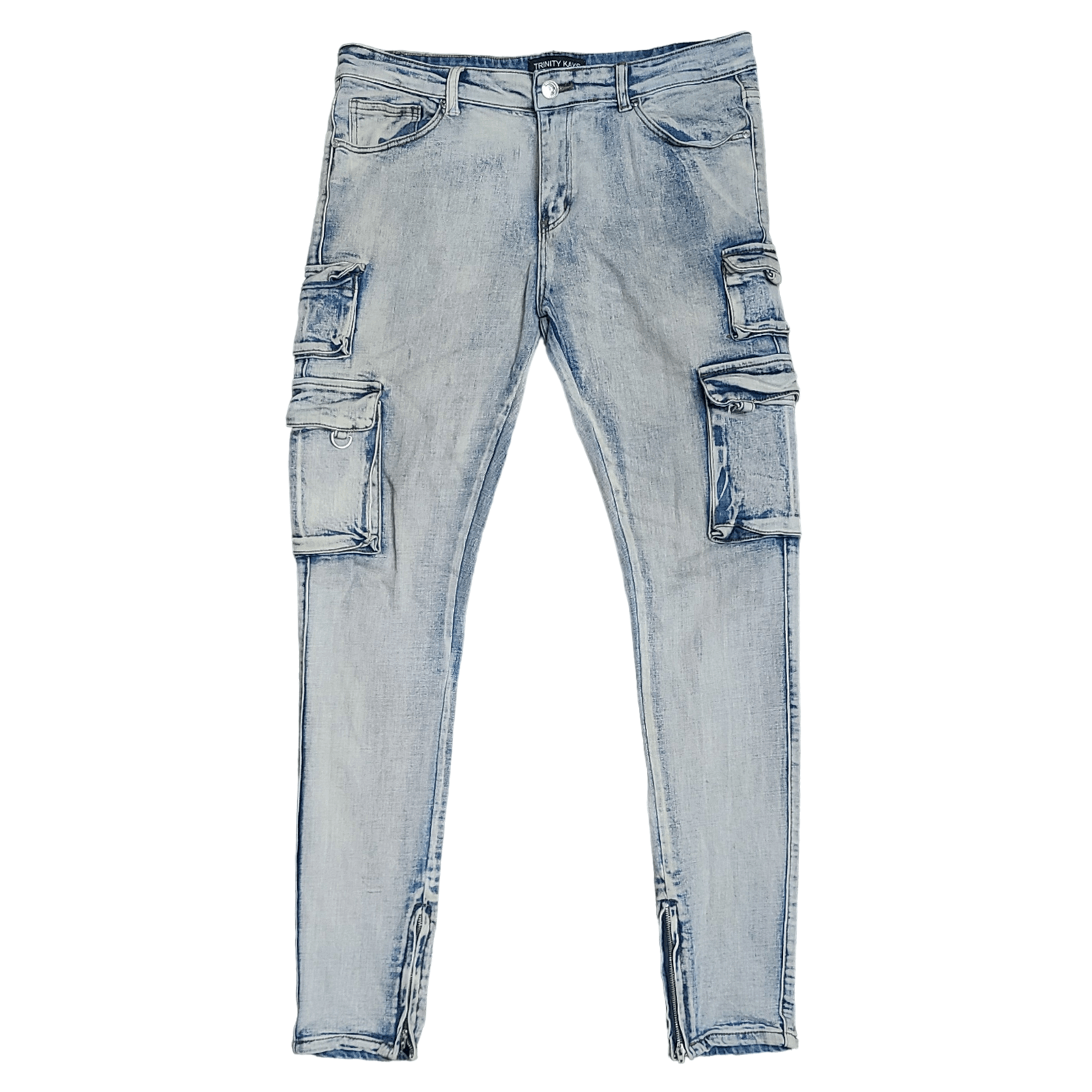 Other Trinity Kays Kulture Washed Denim Cargo Jeans - Size: XL Size US 36 / EU 52 - 1 Thumbnail