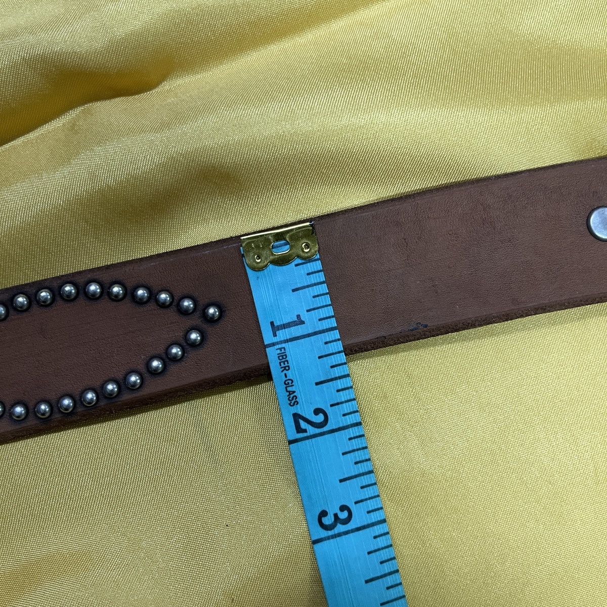 Vintage Rare Leather Studded Belt Gemstone Buckle Size 30 - 10 Thumbnail