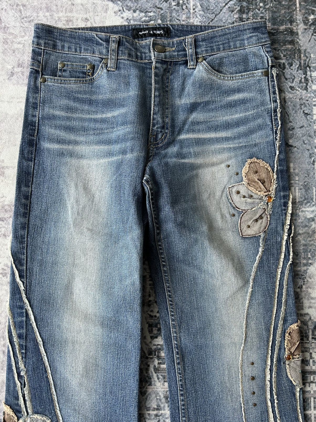 If Six Was Nine Embroidery Flower Flared Pants Size US 29 - 6 Thumbnail