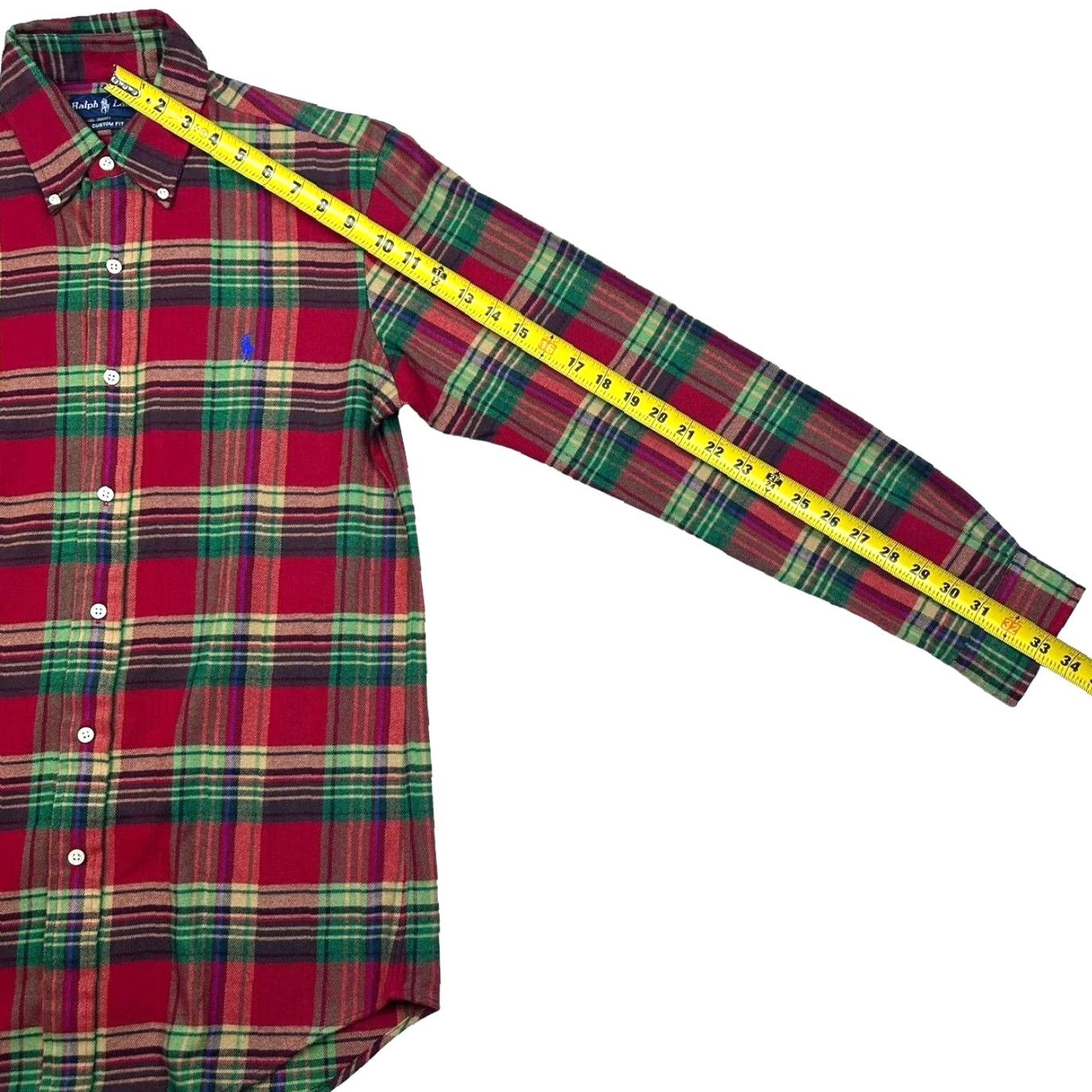 Polo Ralph Lauren Polo Ralph Lauren Button-Down Shirt Mens Flannel Red/Green Plaid Small Classic Fit Button-Up Knit Cotton Size US S / EU 44-46 / 1 - 5 Thumbnail