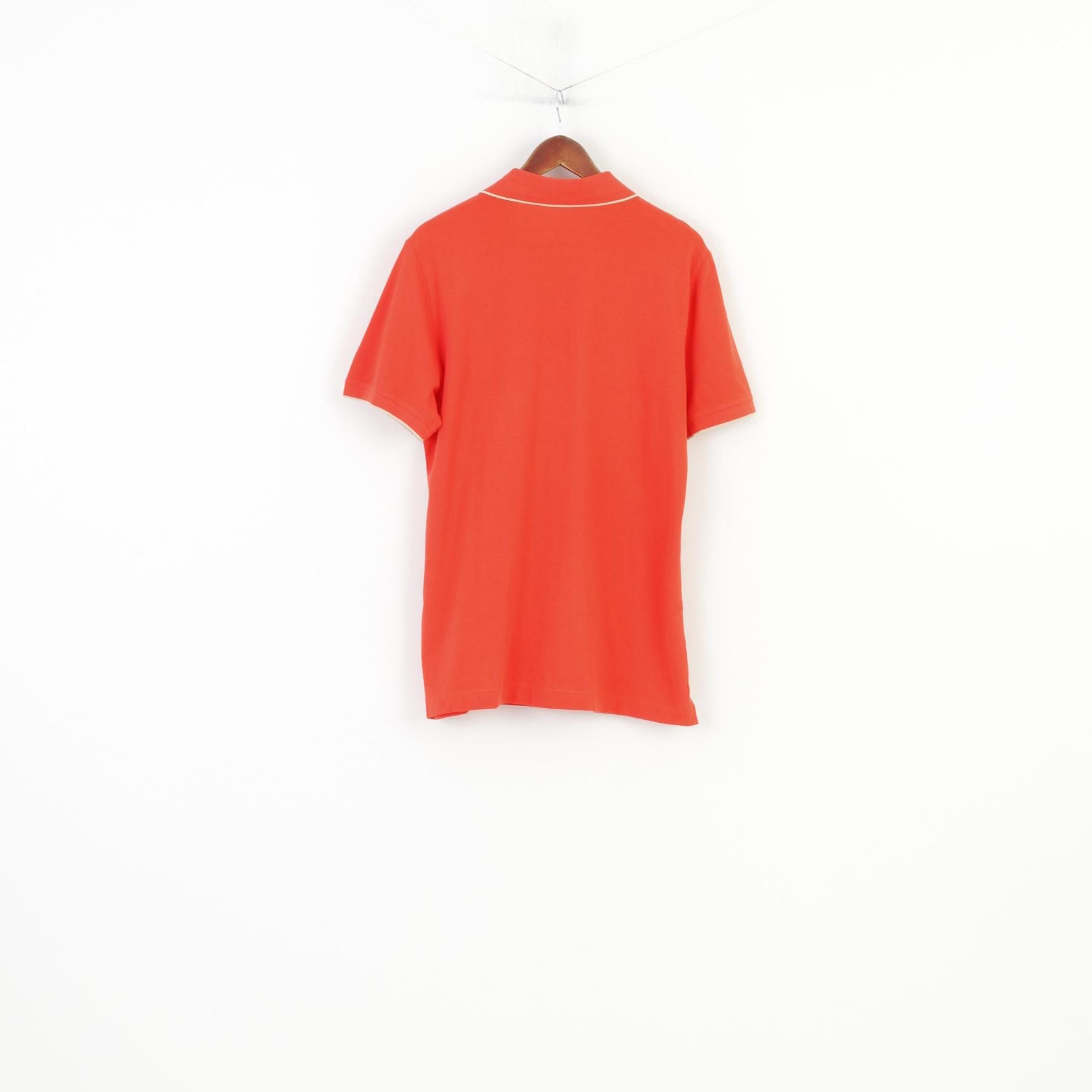 Vintage Nero Perla Men L Polo Shirt Orange Detailed Buttons 10845 Size US L / EU 52-54 / 3 - 7 Thumbnail