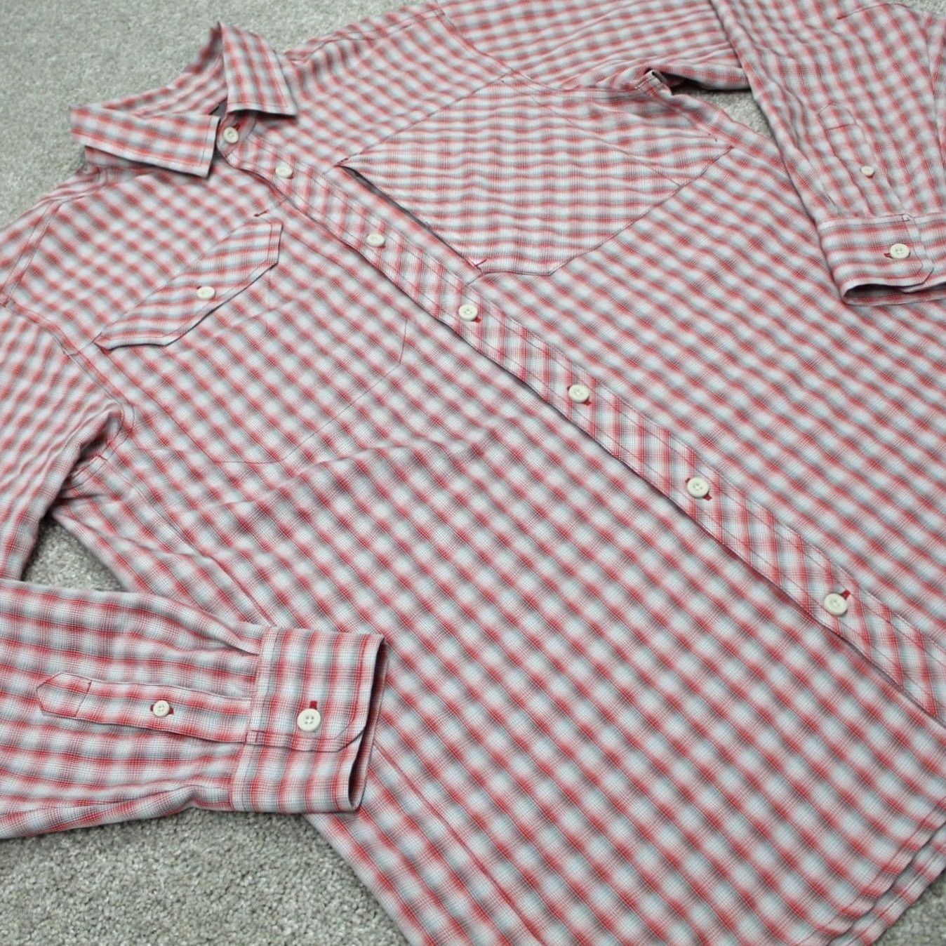 Eddie Bauer Eddie Bauer Shirt Mens Medium Red Plaid Button-Up Long Sleeve Wool? Polyester/Nylon Lined Size US M / EU 48-50 / 2 - 5 Thumbnail