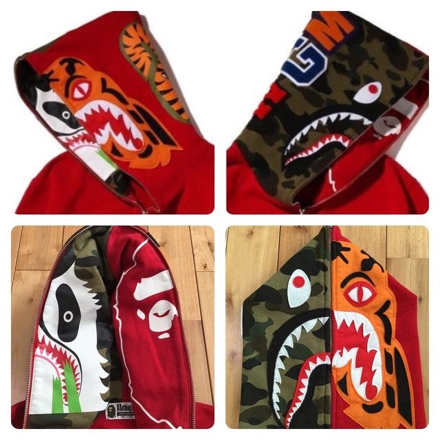 Bape BAPE Crazy Face Tiger Shark full zip Hoodie a bathing ape Size US L / EU 52-54 / 3 - 2 Thumbnail