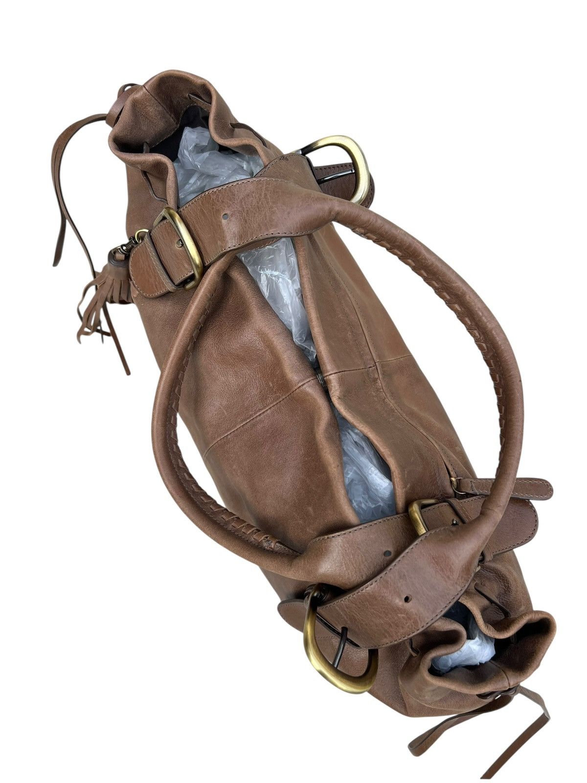 Leather Vintage Sazaby Japan Scratches Patina Leather Shoulder Bag Size ONE SIZE - 20 Thumbnail