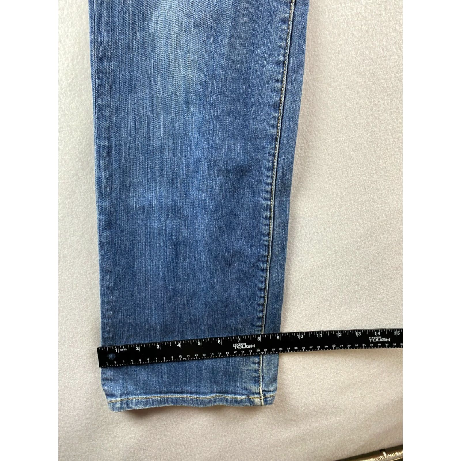 Vintage Seven7 Jeans Womens Bootcut Jeans 8 Blue Distressed Embroidered Pockets 5-Pocket Denim Cotton Spandex Regular Slim Rise Mid 31.5 Inseam Size 30" / US 8 / IT 44 - 6 Thumbnail