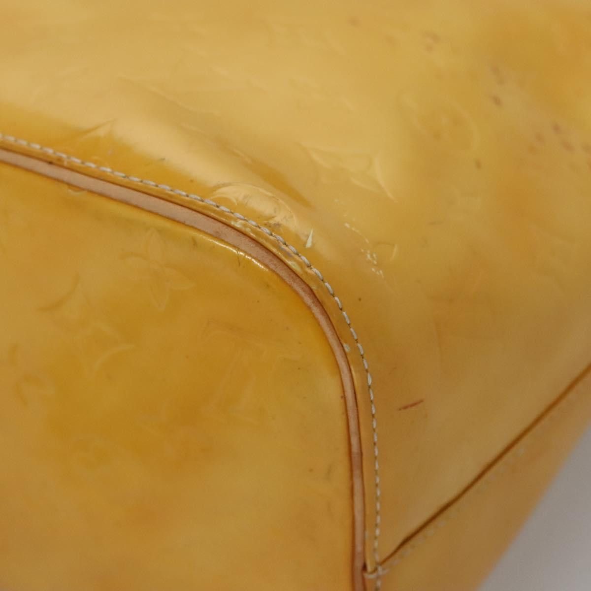 Louis Vuitton LOUIS VUITTON Monogram Vernis Houston Hand Bag Lime Yellow Size ONE SIZE - 11 Thumbnail