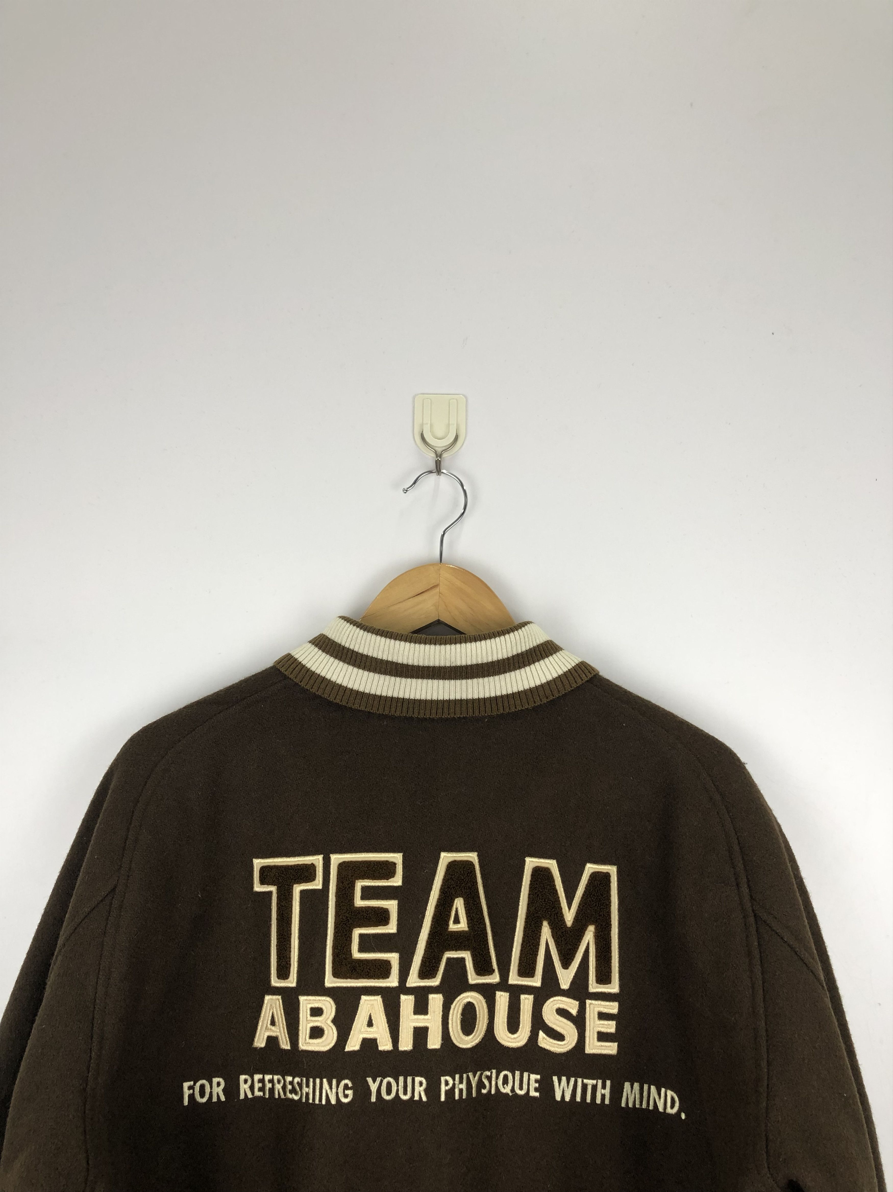 ABAHOUSE Vintage 90s Abahouse Wool Varsity Jacket Brown V0430 Size US L / EU 52-54 / 3 - 2 Thumbnail
