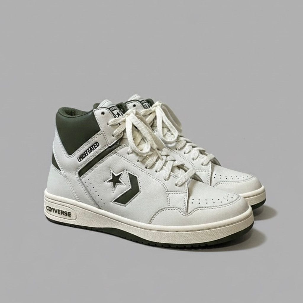 Converse x Undefeated Weapon Mid LA White Green 10.5 NWOT