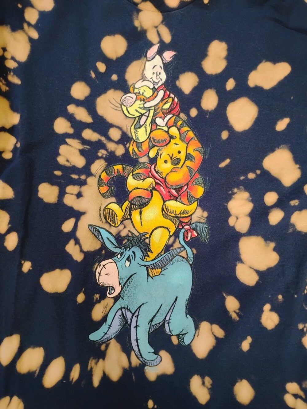 Disney Vintage 90s Disney Winnie The Pooh Reverse Tie Dye T-Shirt Size US XL / EU 56 / 4 - 1 Thumbnail