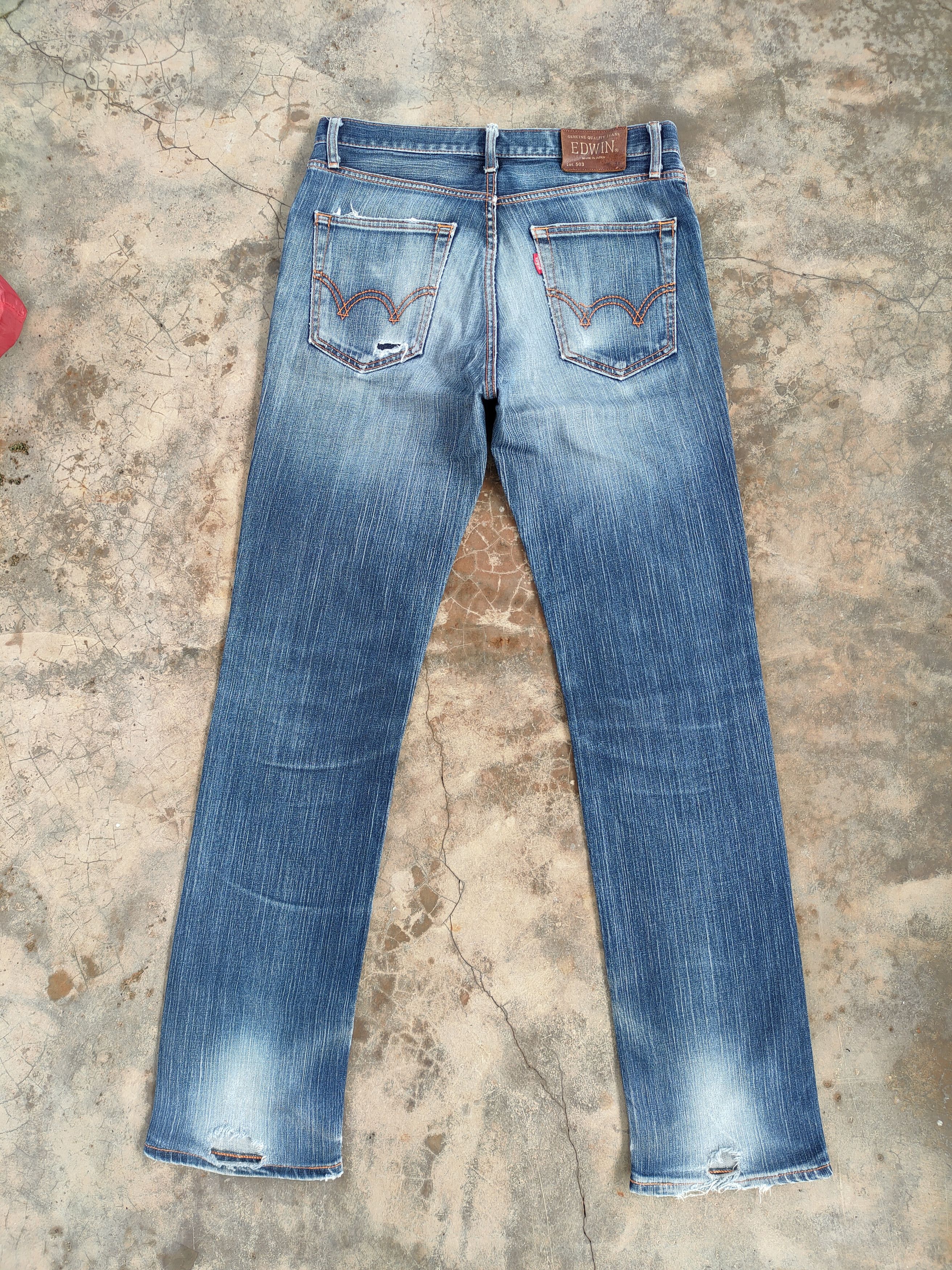 Edwin Vintage Edwin 503 Faded ripped denim jeans pants Size US 33 - 9 Thumbnail