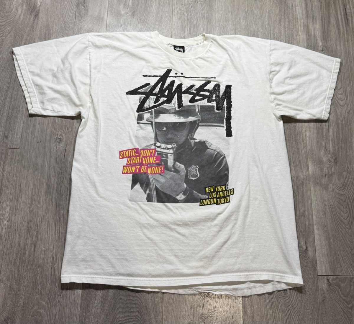 Stussy × Vintage Stussy John Yates Police Shirt Stussy World Tribe Rare 90s Size US XL / EU 56 / 4 - 1 Thumbnail