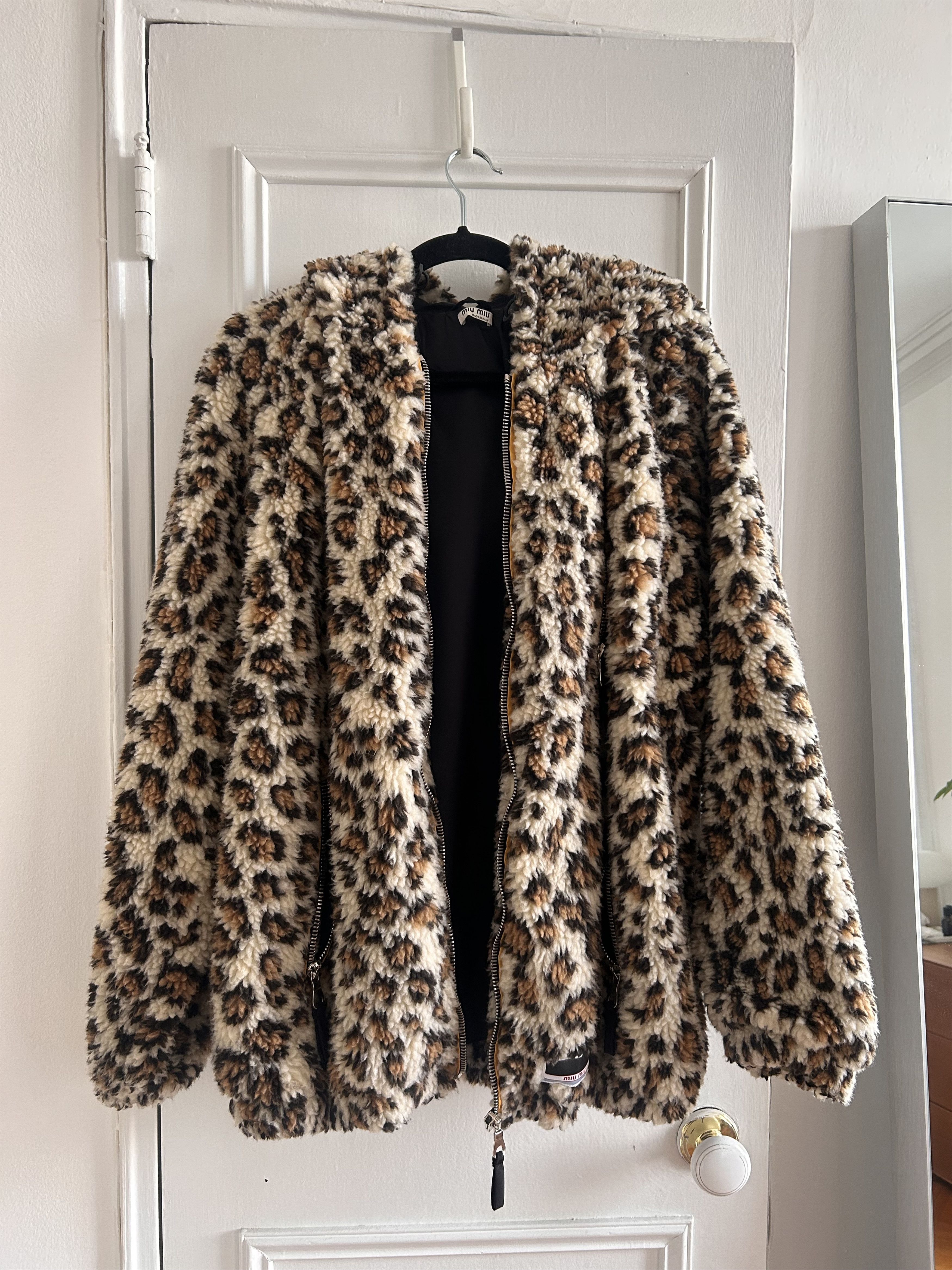Miu Miu Miu Miu Fleece Jacket, Sz 38 - Animal Leopard Print Size XS / US 0-2 / IT 36-38 - 1 Thumbnail