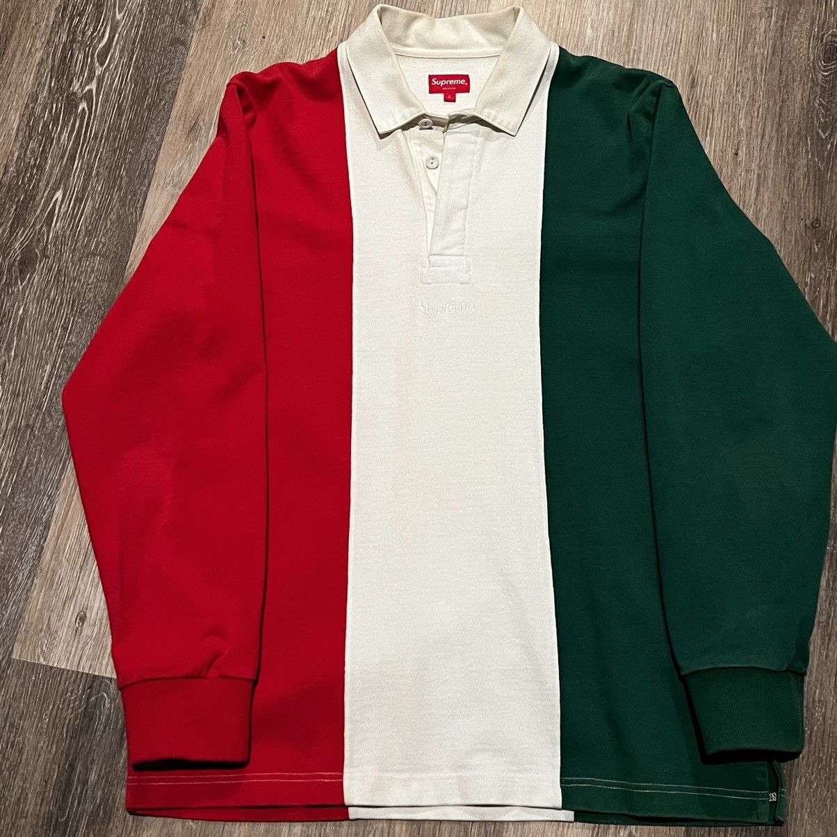 Supreme Supreme Split Box Logo Rugby Top Size US L / EU 52-54 / 3 - 5 Thumbnail
