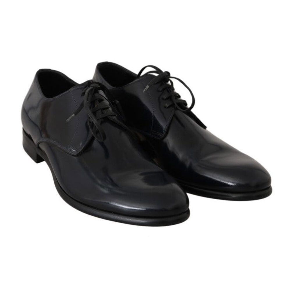 Dolce & Gabbana Dolce & Gabbana Elegant Dark Blue Leather Derby Shoes Size US 6 / EU 39 - 4 Thumbnail