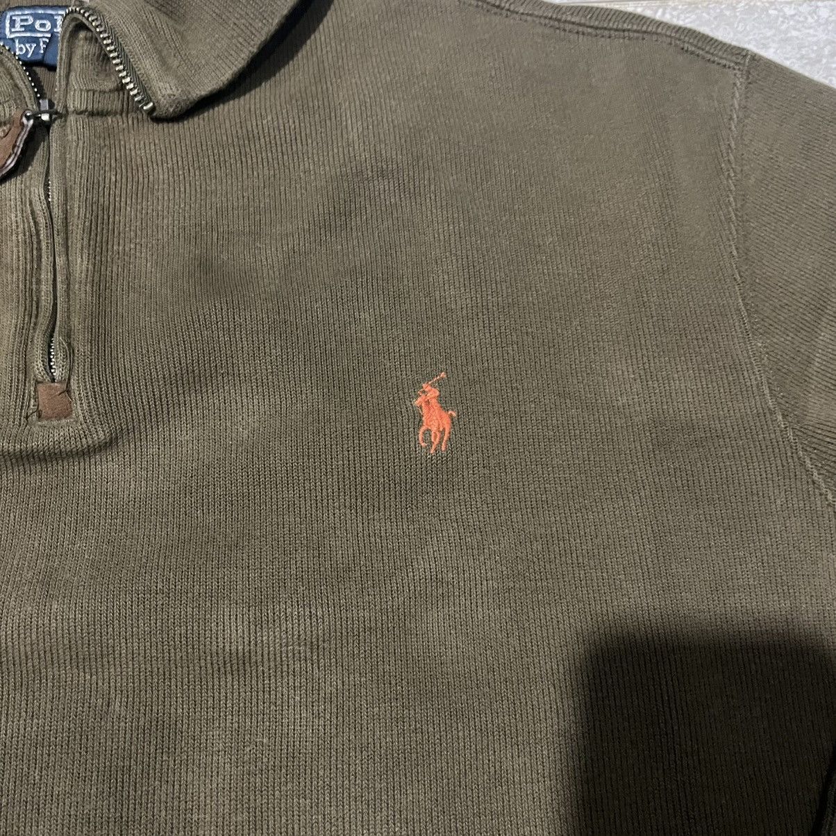 Polo Ralph Lauren (XL) Polo Ralph Lauren Olive Green Half Zipper Sweater Size US XL / EU 56 / 4 - 2 Thumbnail