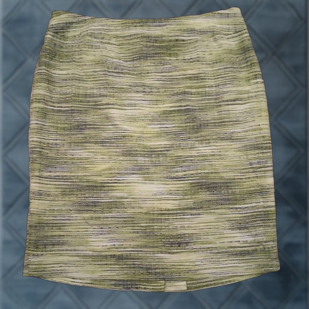 Kasper Kasper Skirt Women Midi Green Striped Lined Slit Zip 14 Acrylic Blend Polyester Modacrylic Pencil Straight Vintage No Size 36" / US 14 / IT 50 - 1 Thumbnail