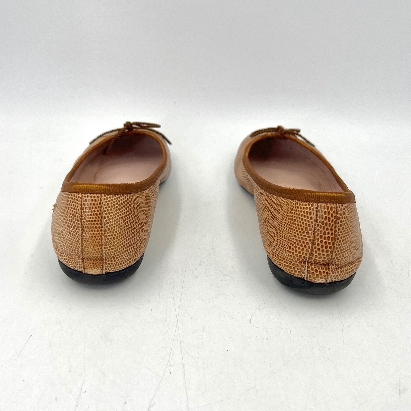 Other Paul Mayer Ballet Flats Lizard Embossed Leather Tan Brown Size US 8 / IT 38 - 8 Thumbnail