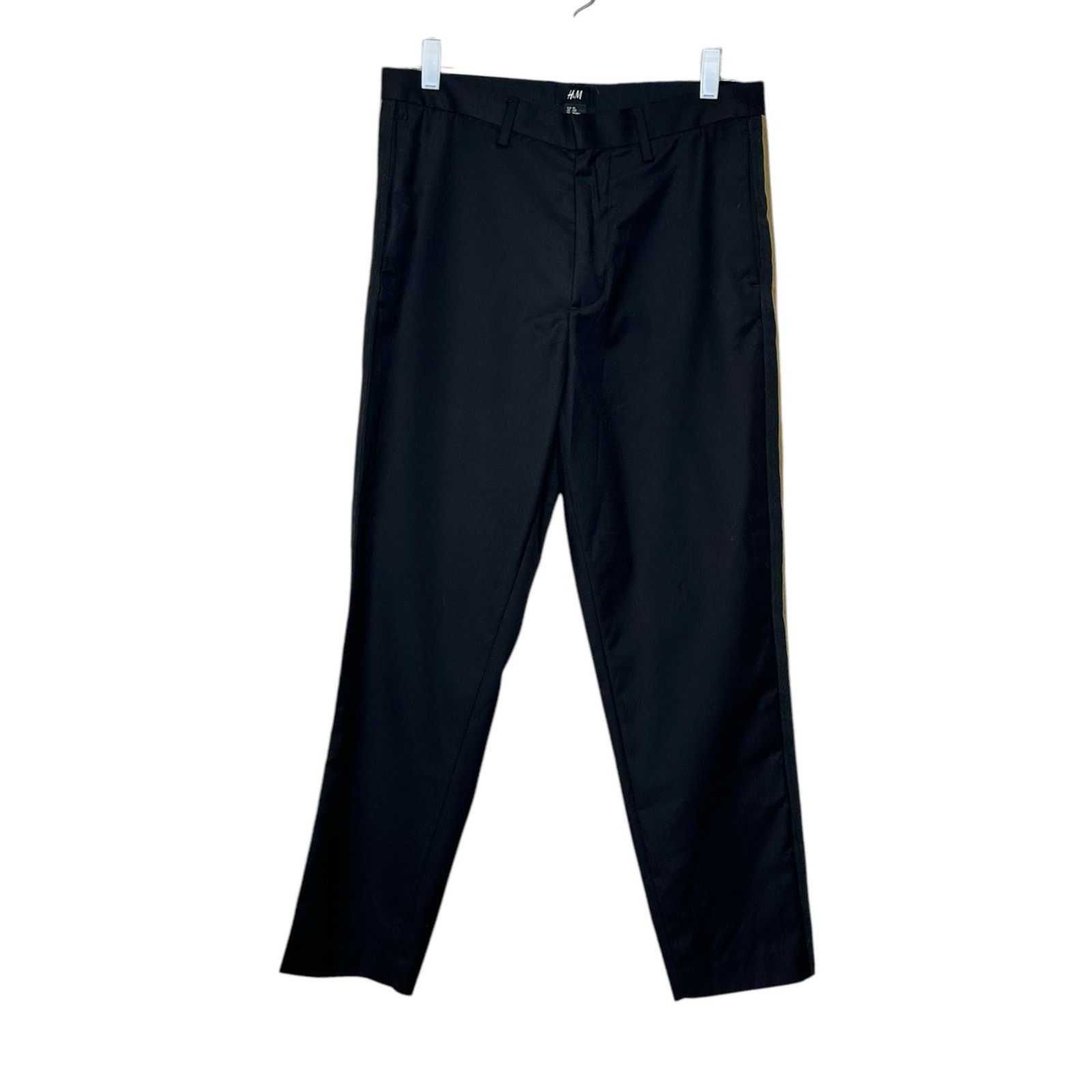 H&M H&M black side gold stripe tuxedo pants size 33R Size 34S - 8 Thumbnail