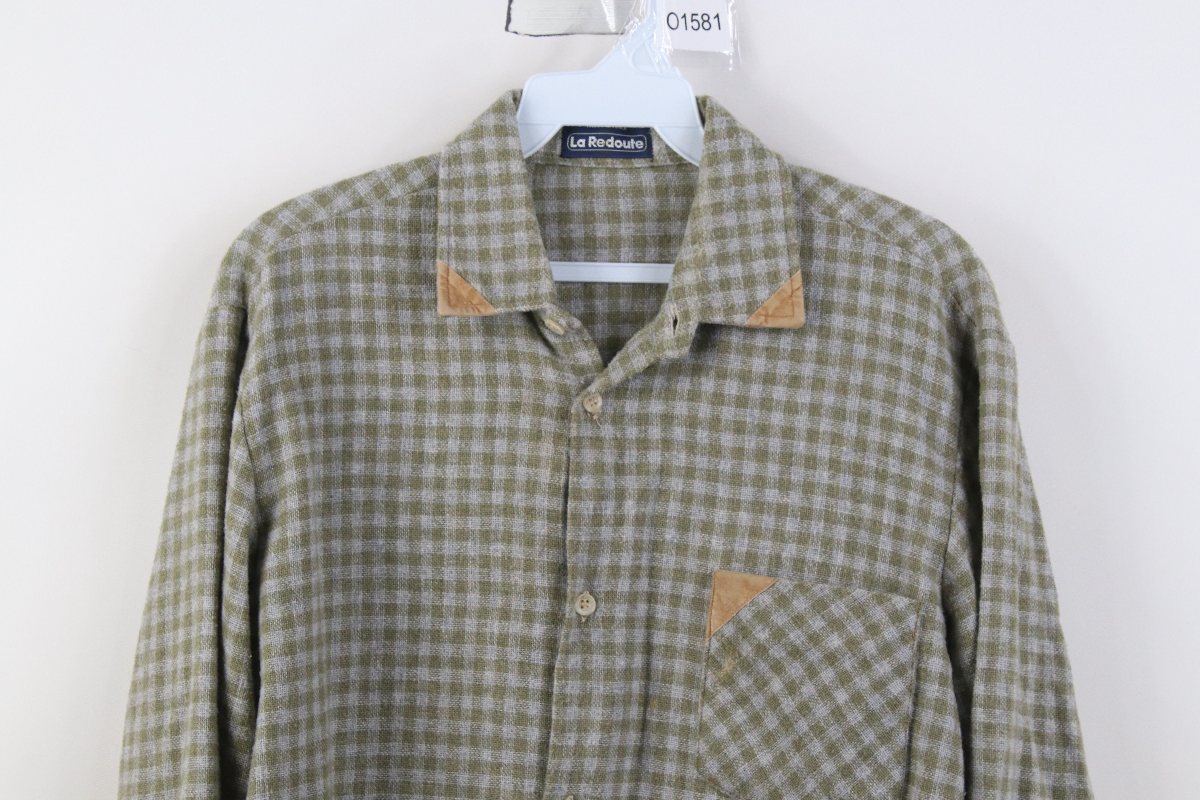 Vintage Vintage 70s Streetwear Knit Collared Button Shirt Plaid Size US S / EU 44-46 / 1 - 2 Thumbnail