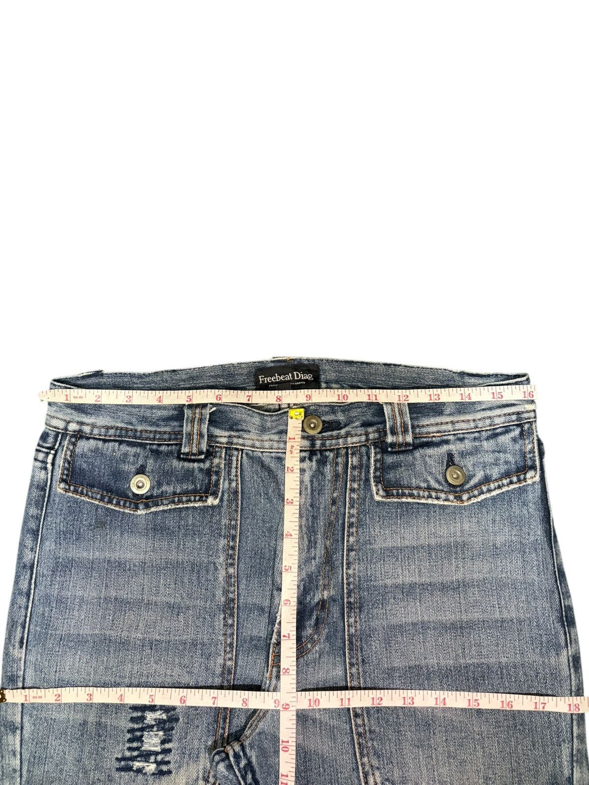 If Six Was Nine Vintage Japanese Brand Patch Distress Flare Jeans Size US 32 / EU 48 - 6 Thumbnail