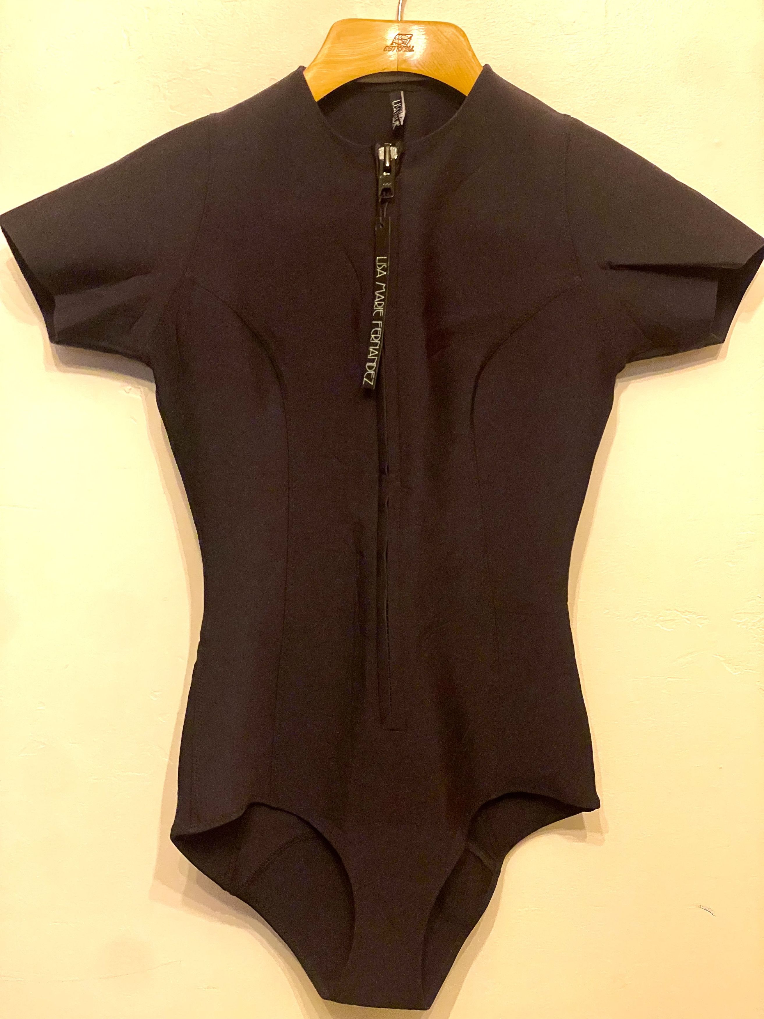 Lisa Marie Fernandez THE FARRAH MAILLOT in 1.5mm BLACK RUBBERIZED NEOPRENE Size S / US 4 / IT 40 - 2 Thumbnail