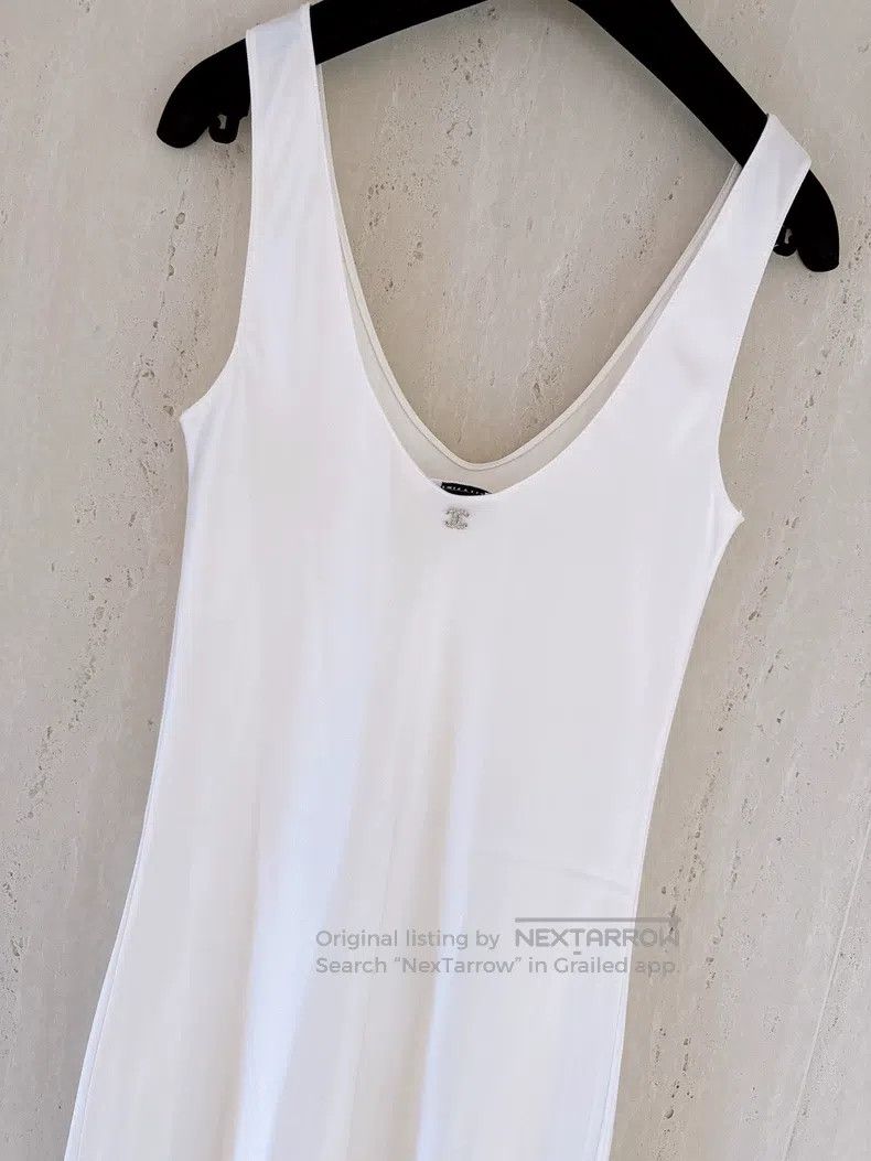 Chanel Chanel Pearly white silk dress Size XXS / US 00 / IT 34 - 5 Thumbnail
