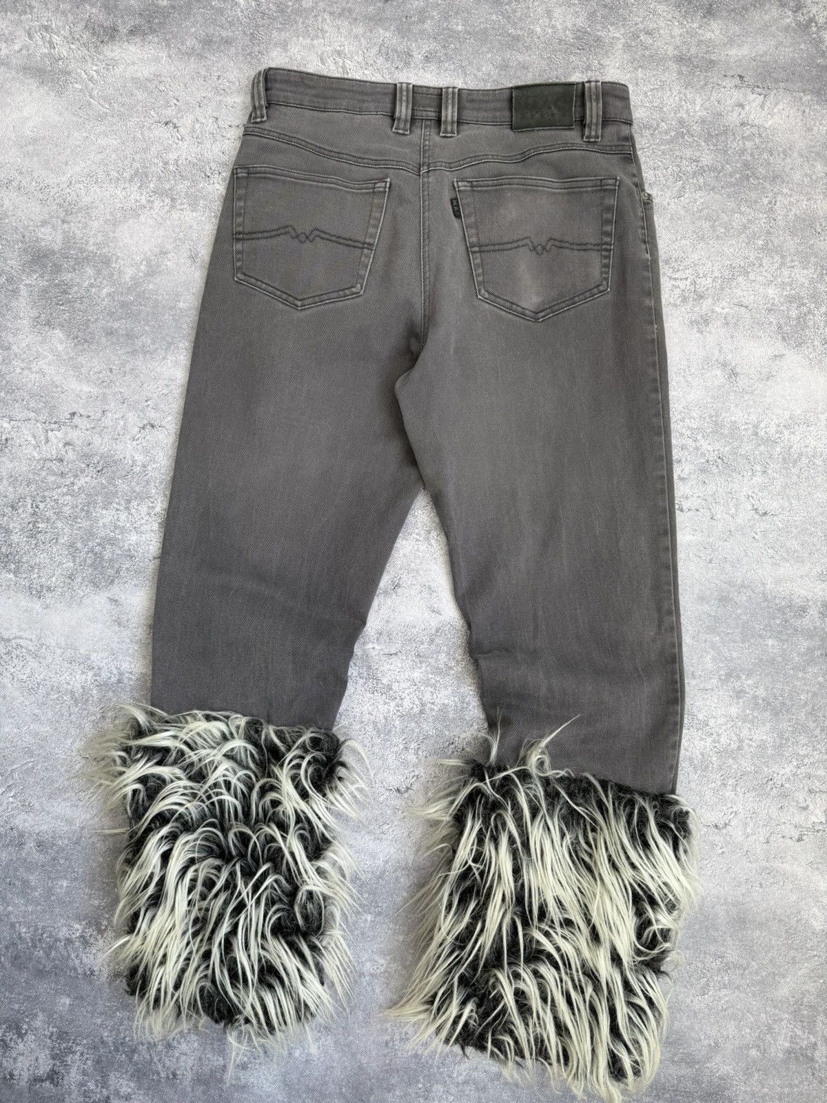 Hysteric Glamour VTG BALENCI X RICK OWENS STYLE MOHAUR FUR JEANS 90S Y2K Size US 32 / EU 48 - 16 Thumbnail