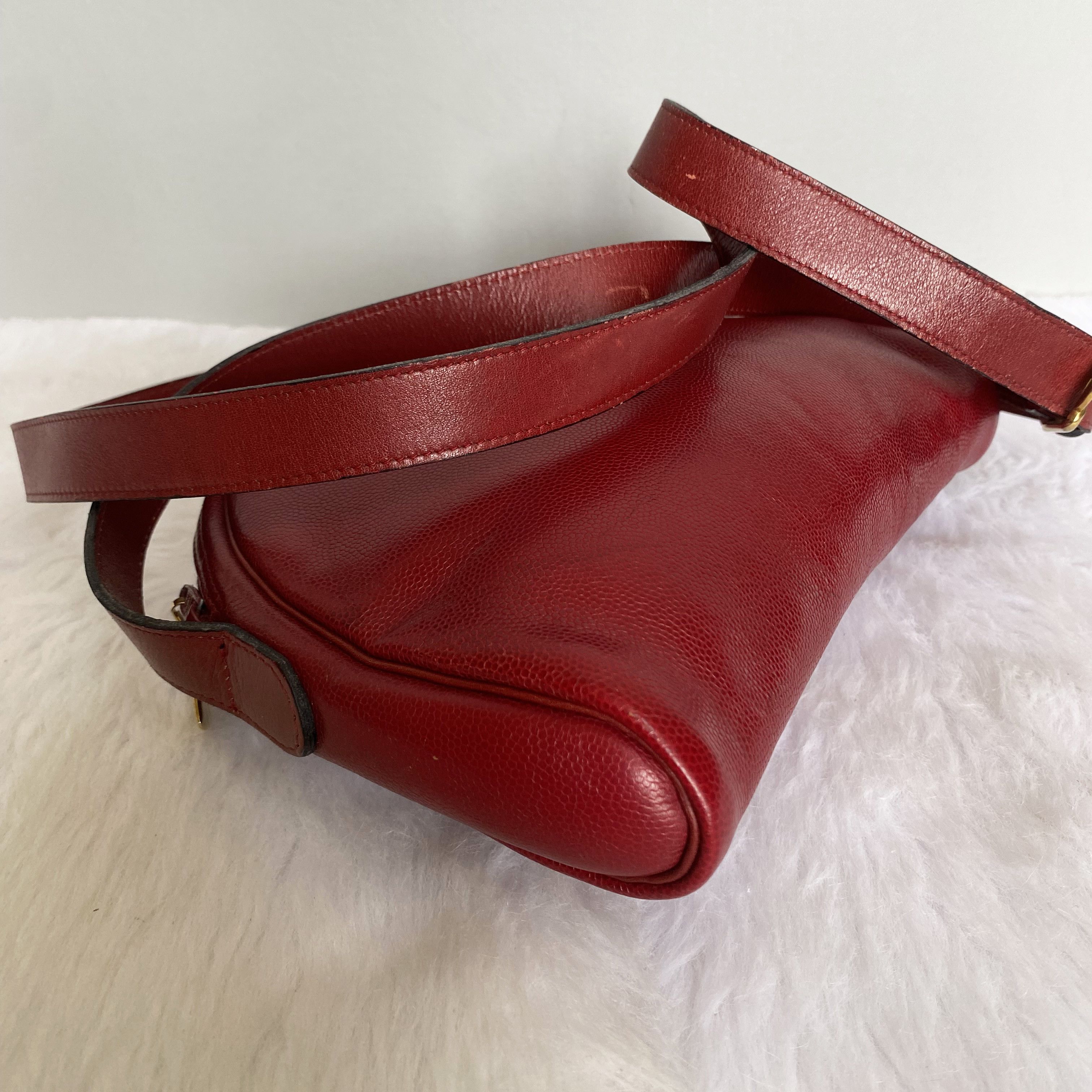 Karl Lagerfeld × Vintage KARL LAGERFELD Vintage Red Leather Shoulder Bag Size ONE SIZE - 7 Thumbnail