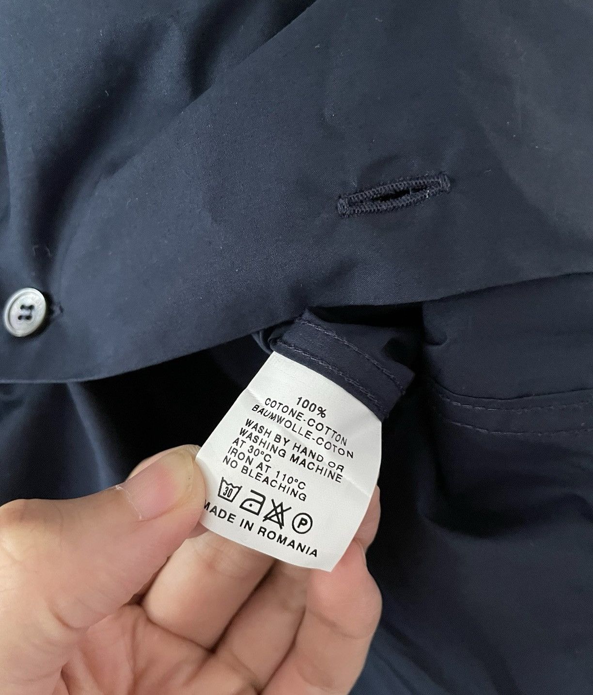 Raf Simons Raf Simons 2013 Fall Navy Red Colour Block Shirt Size US S / EU 44-46 / 1 - 4 Thumbnail