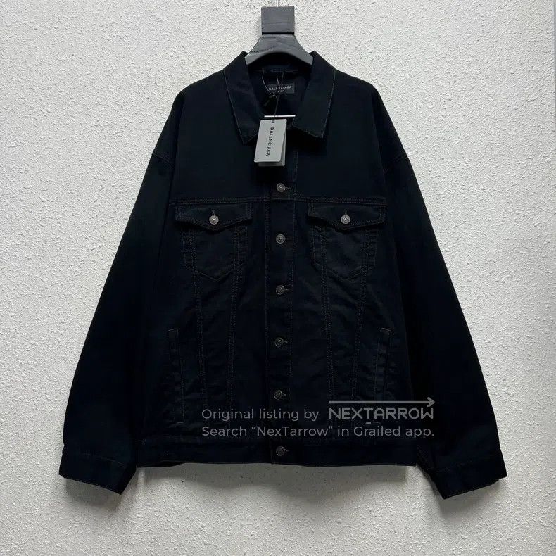 Balenciaga Balenciaga Double B Graffiti Printed Logo Denim Jacket Size US L / EU 52-54 / 3 - 1 Thumbnail