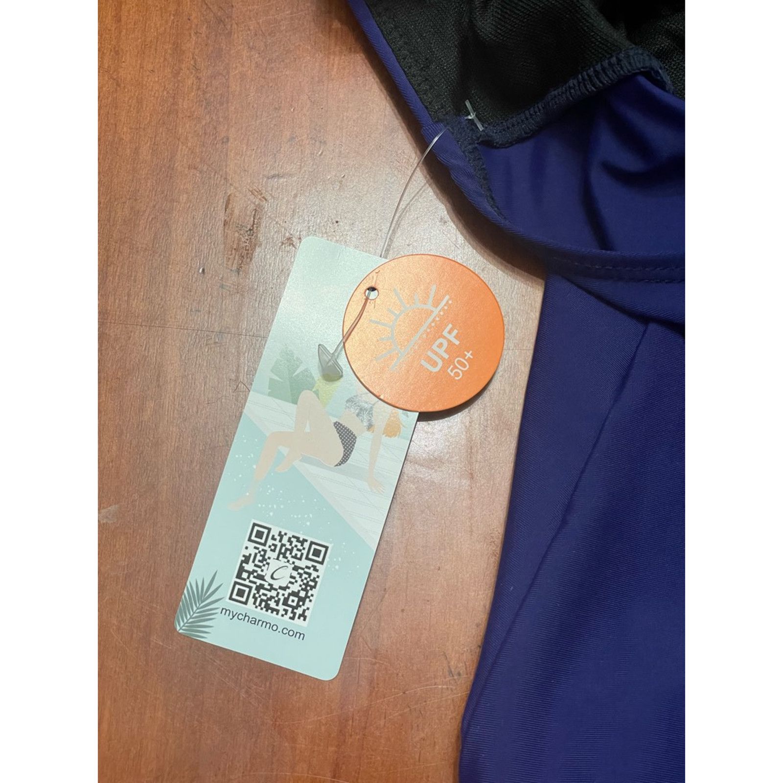 Other Charmo OnePiece Swimsuit Blue Cut Out Scoop Neck UPF50+L New Size ONE SIZE - 8 Thumbnail