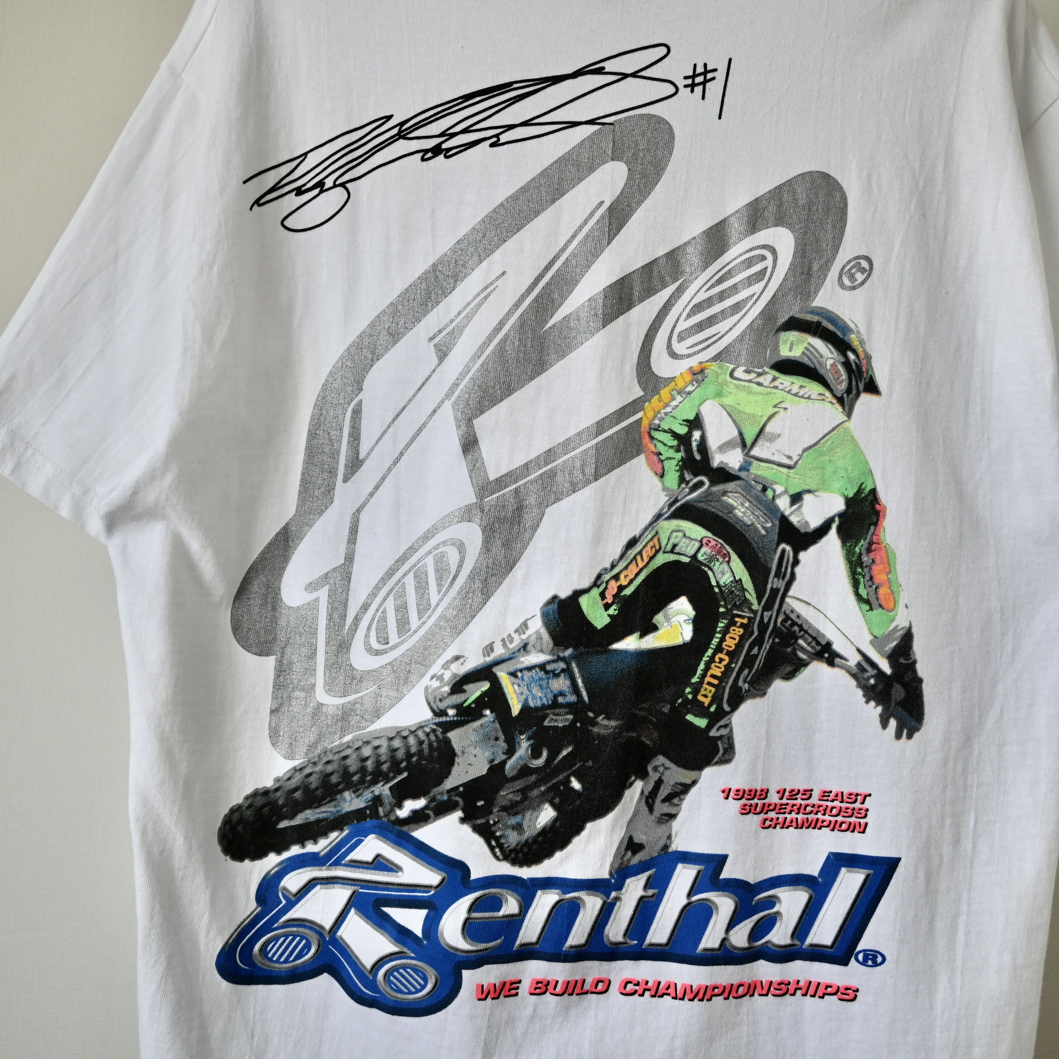 Other Vintage 1998 Renthal x Ricky CarMichael racing t-shirt Size US L / EU 52-54 / 3 - 1 Thumbnail