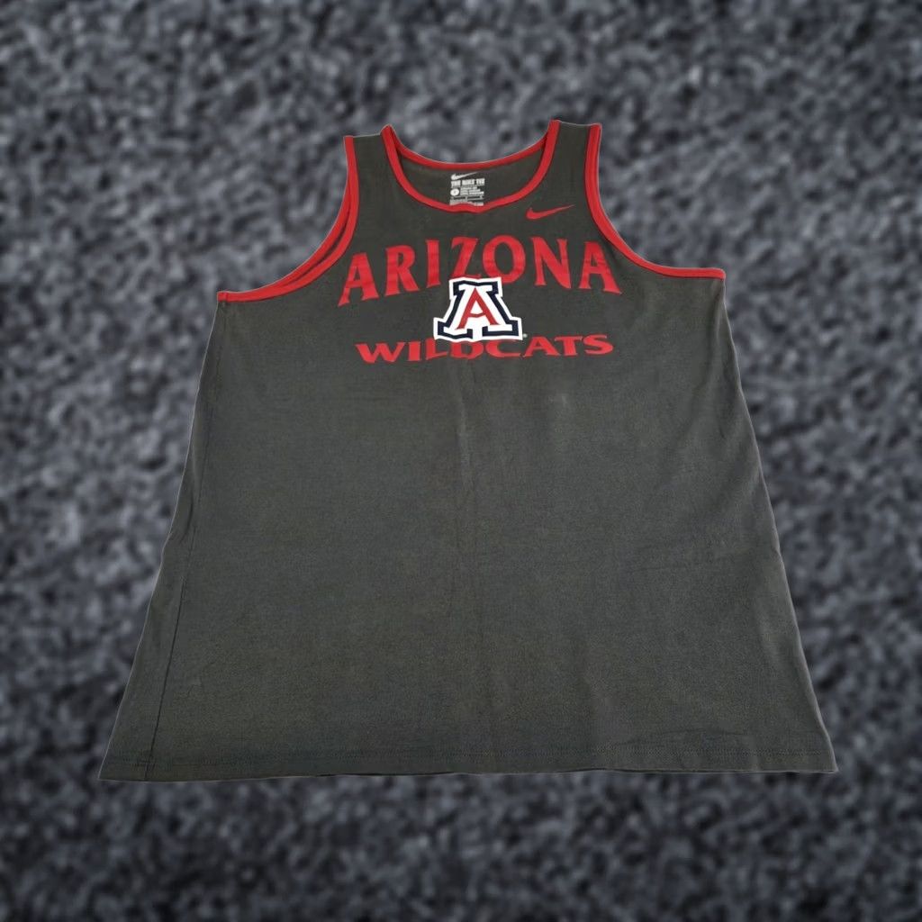 Nike Nike Athletic Cut T-Shirt Mens Tank Top Arizona Wildcats Large Grey/Red Graphic Print Logo Sleeveless Round Neck Athletic Fit Sports Size US L / EU 52-54 / 3 - 1 Thumbnail