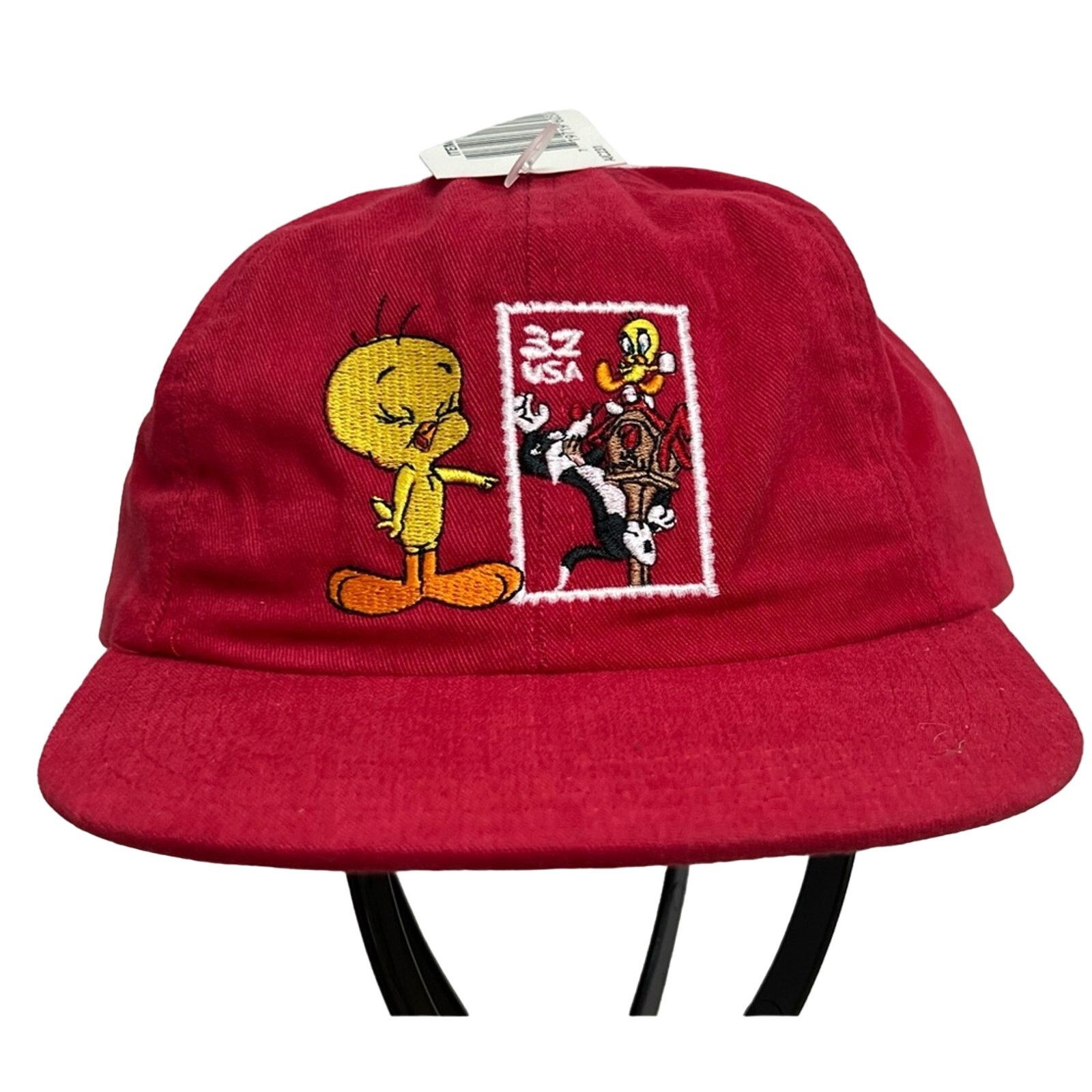 Warner Bros Looney Tunes USPS Stamp Tweety Sylvester Hat Vintage 90s NWT Size ONE SIZE - 1 Thumbnail