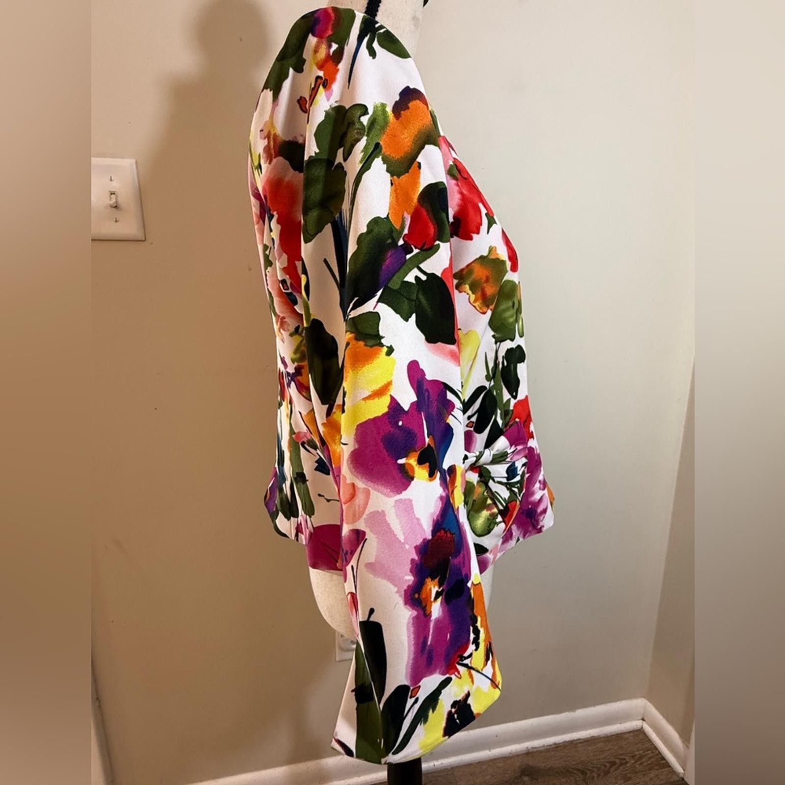 Other Molly & Maxx floral silky statement blazer jacket SZ PL Size L / US 10 / IT 46 - 2 Thumbnail