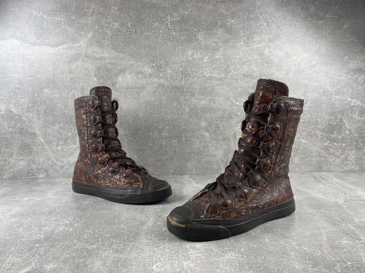 Converse Converse Jack Purcell Vintage Embosed Leather High Top Shoes Size US 6.5 / IT 36.5 - 4 Thumbnail
