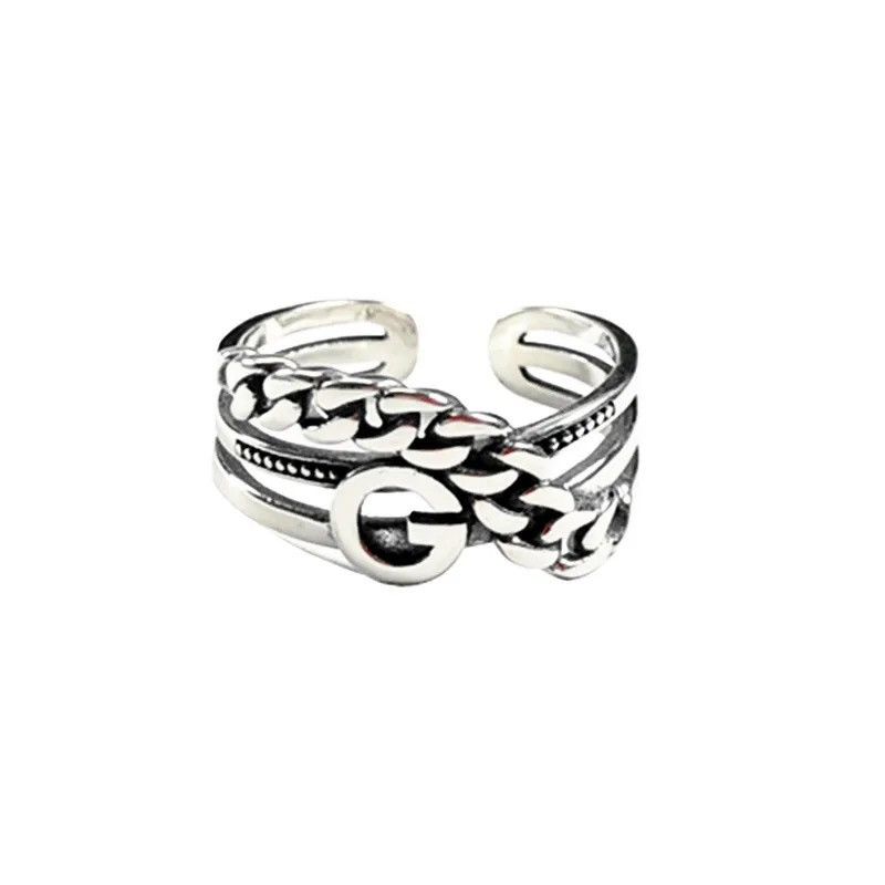 Vintage 925 Sterling Silver Rings Letter Size ONE SIZE - 5 Thumbnail
